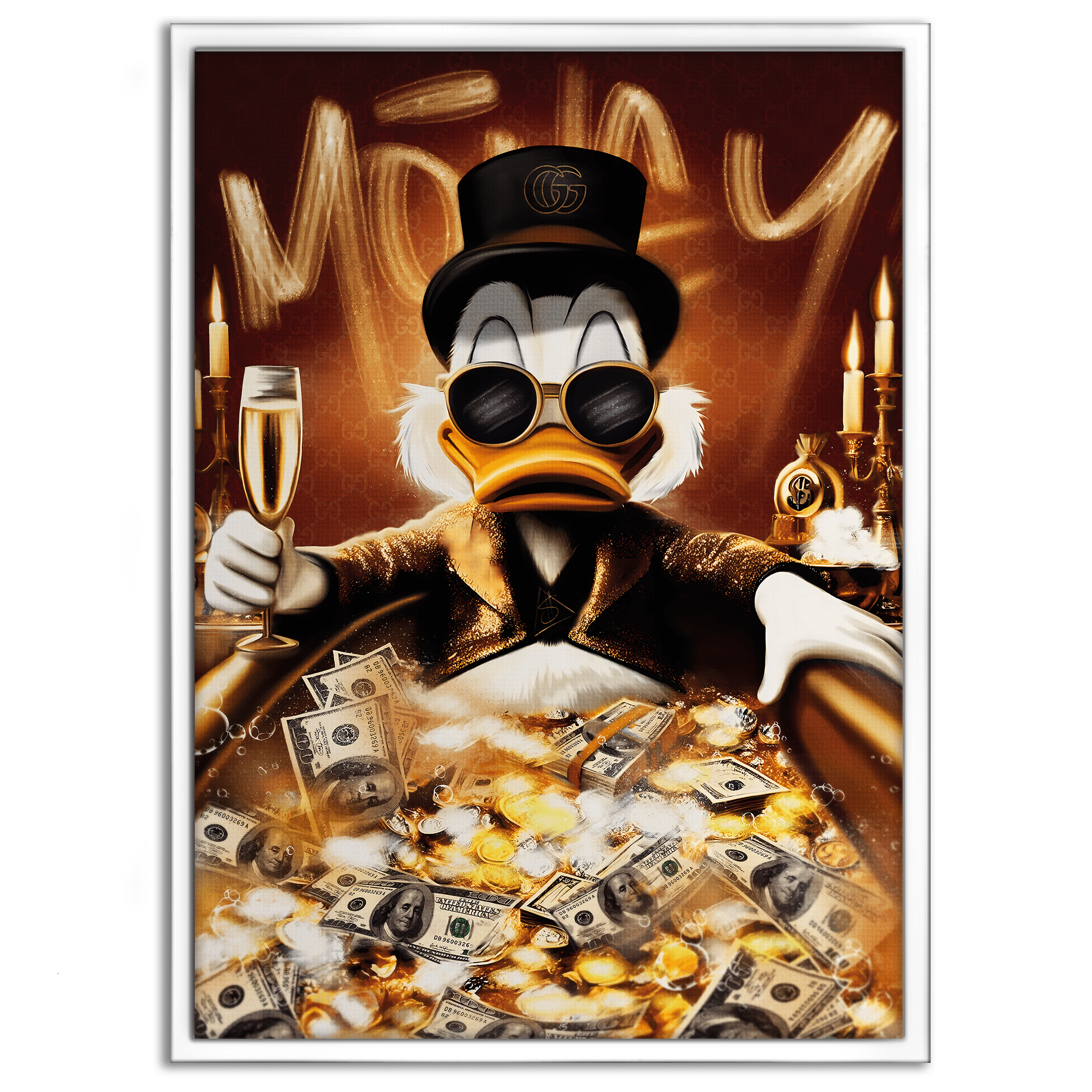 Bathing Dagobert - Leinwandbild Pop Art / Motivation SimpleCanvas Canvas