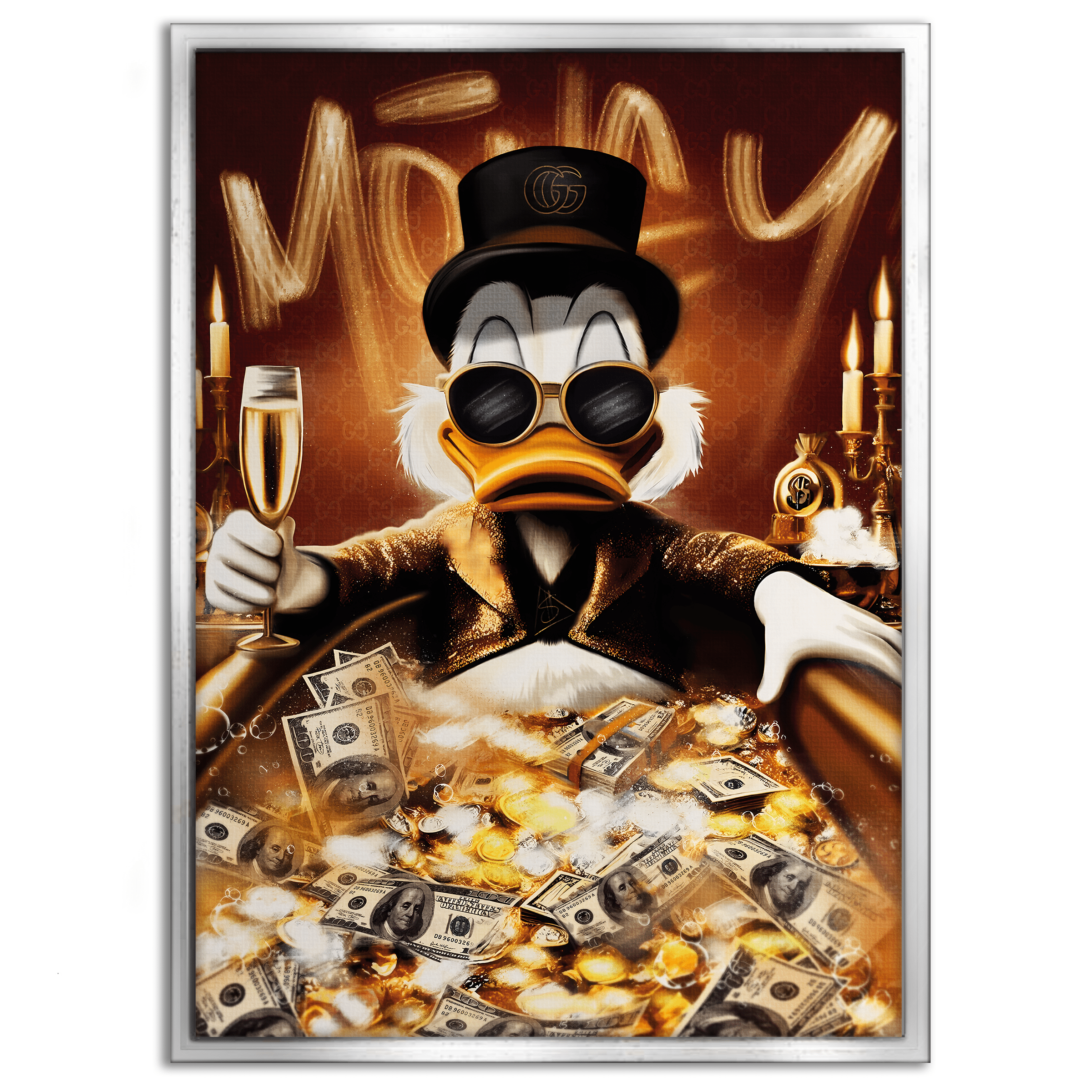 Bathing Dagobert - Leinwandbild Pop Art / Motivation SimpleCanvas Canvas