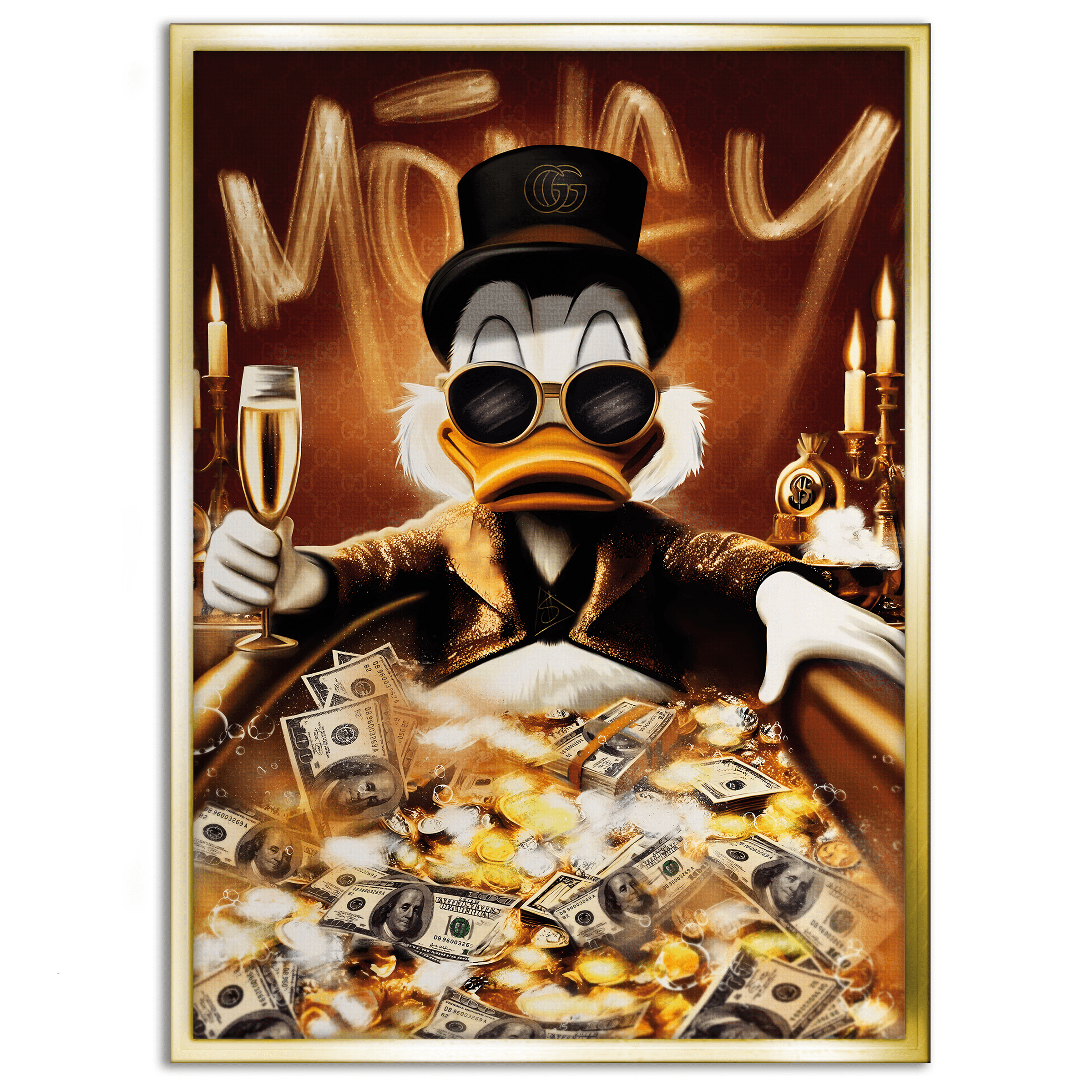 Bathing Dagobert - Leinwandbild Pop Art / Motivation SimpleCanvas Canvas