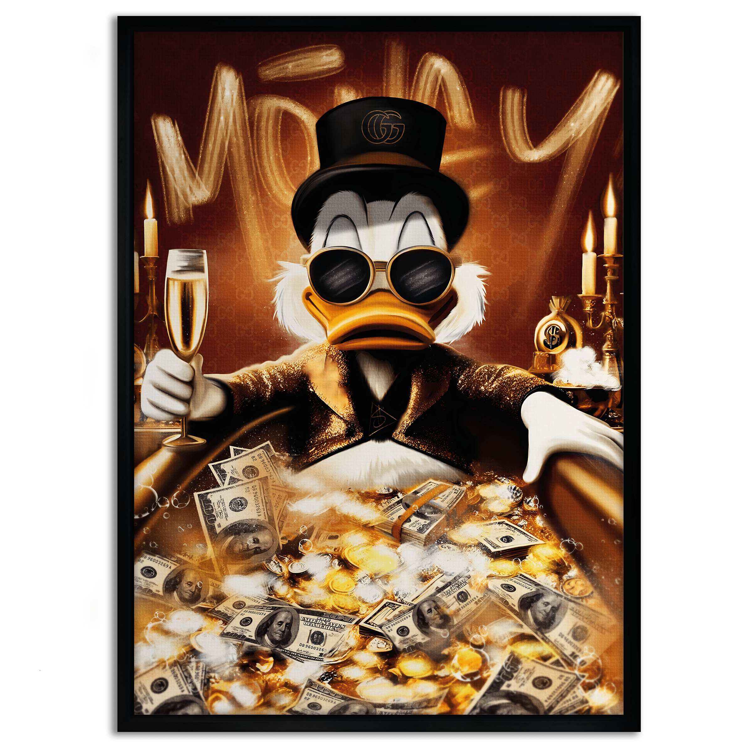 Bathing Dagobert - Leinwandbild Pop Art / Motivation SimpleCanvas Canvas