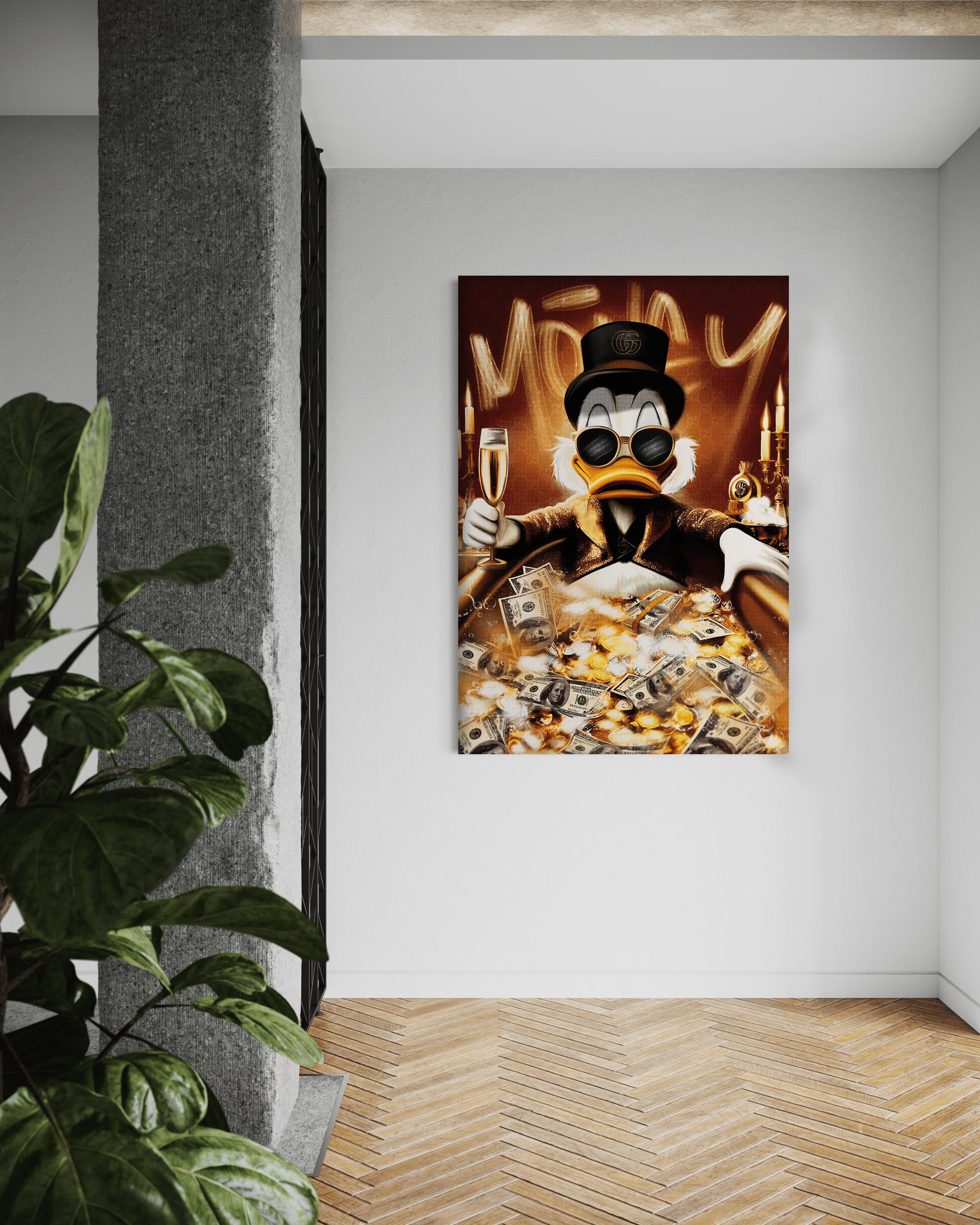 Bathing Dagobert - Leinwandbild Pop Art / Motivation SimpleCanvas Canvas