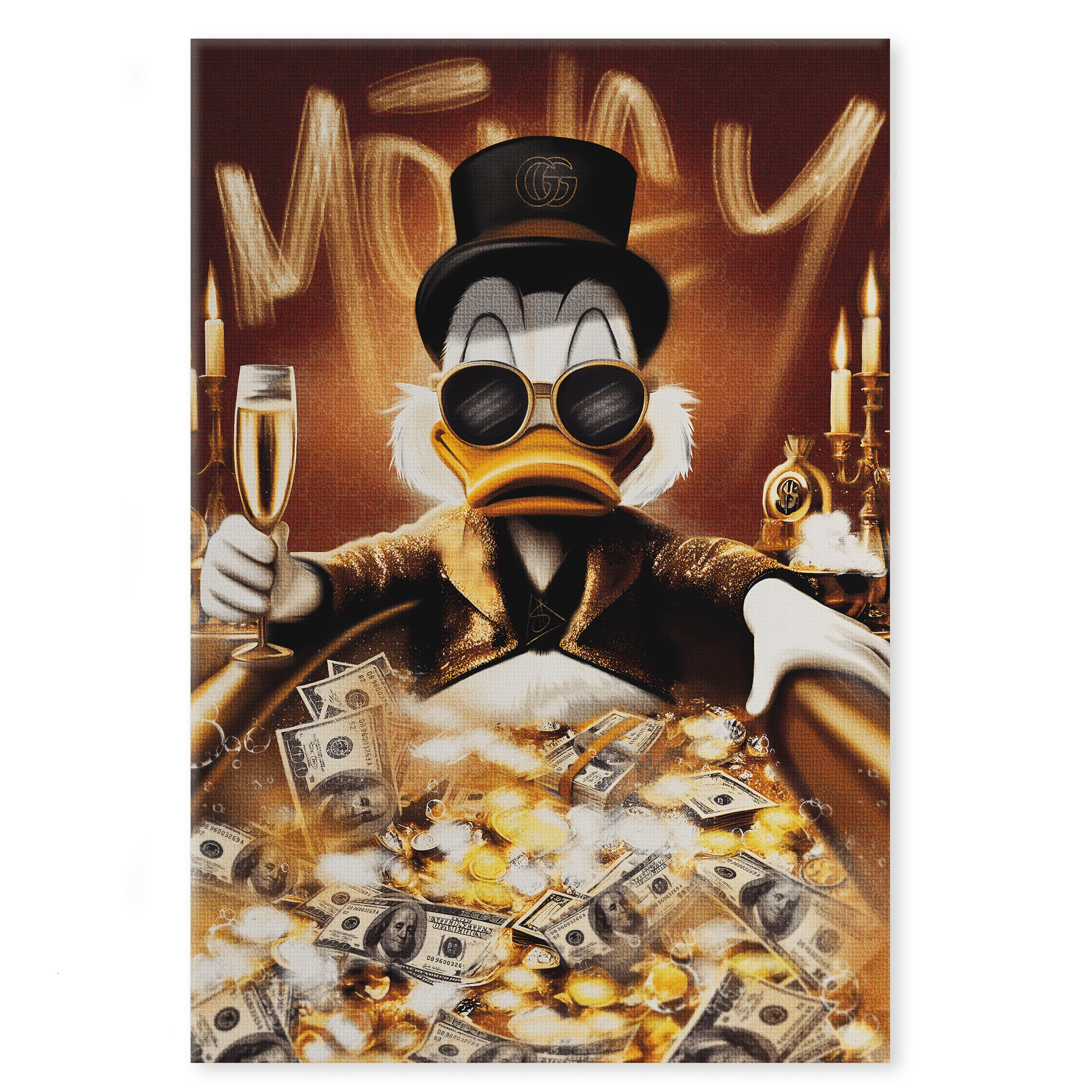 Bathing Dagobert - Leinwandbild Pop Art / Motivation SimpleCanvas Canvas