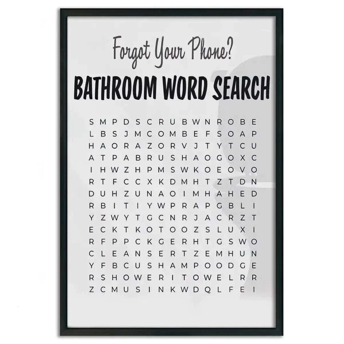 Bathroom Word Search - Leinwandbild Lifestyle SimpleCanvas Canvas