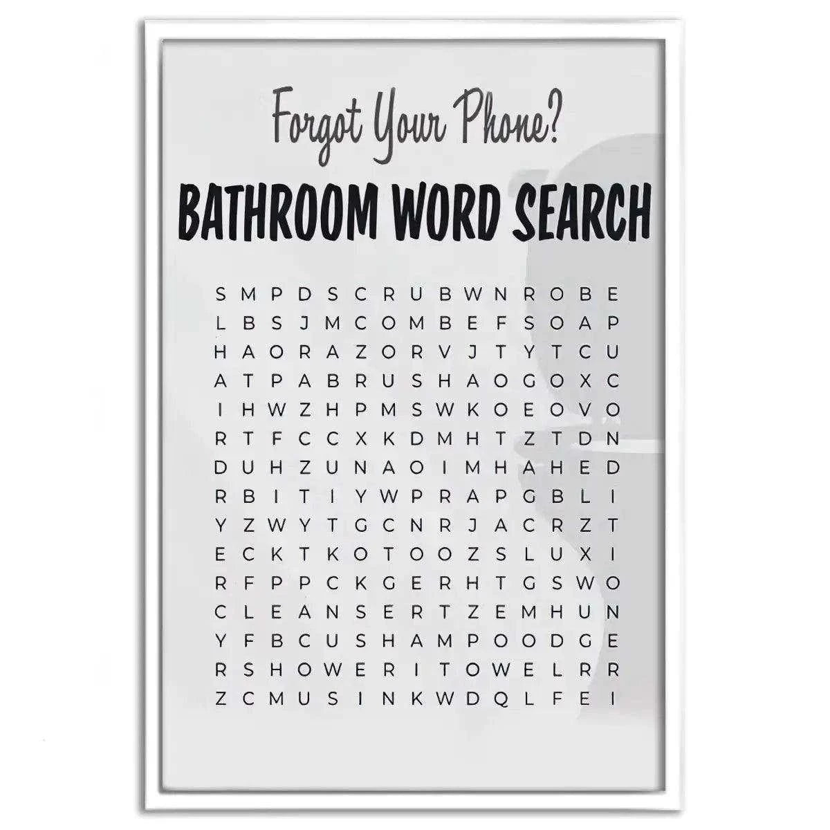 Bathroom Word Search - Leinwandbild Lifestyle SimpleCanvas Canvas