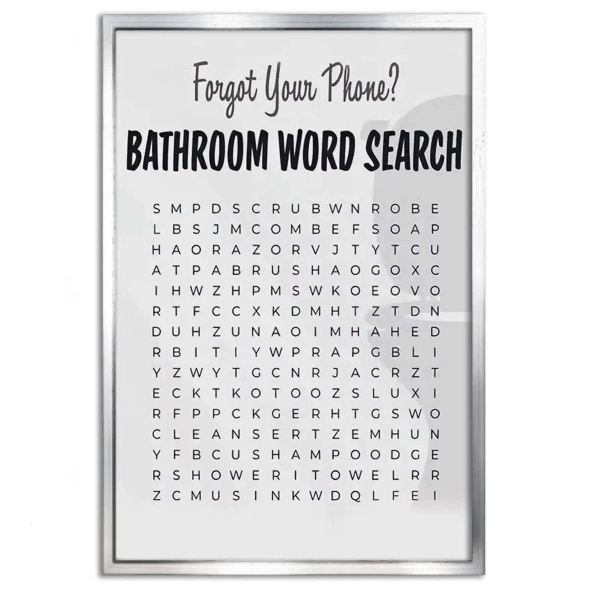 Bathroom Word Search - Leinwandbild Lifestyle SimpleCanvas Canvas