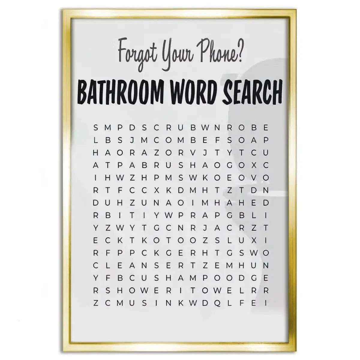 Bathroom Word Search - Leinwandbild Lifestyle SimpleCanvas Canvas