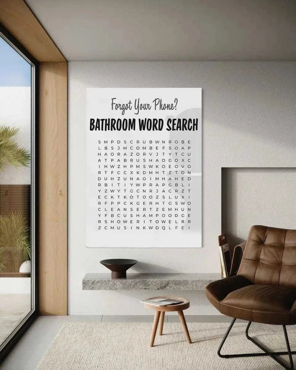 Bathroom Word Search - Leinwandbild Lifestyle SimpleCanvas Canvas