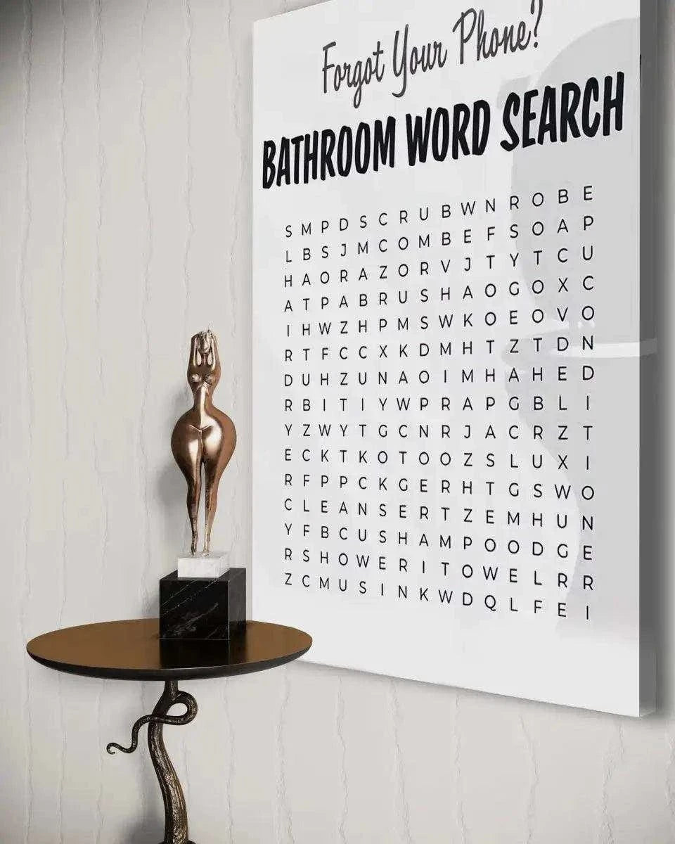 Bathroom Word Search - Leinwandbild Lifestyle SimpleCanvas Canvas