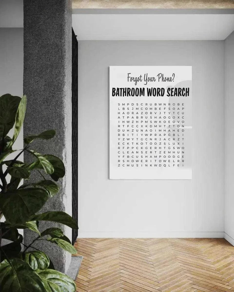 Bathroom Word Search - Leinwandbild Lifestyle SimpleCanvas Canvas