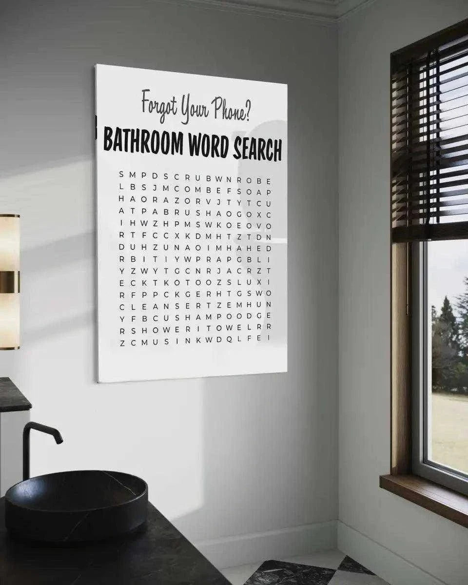 Bathroom Word Search - Leinwandbild Lifestyle SimpleCanvas Canvas