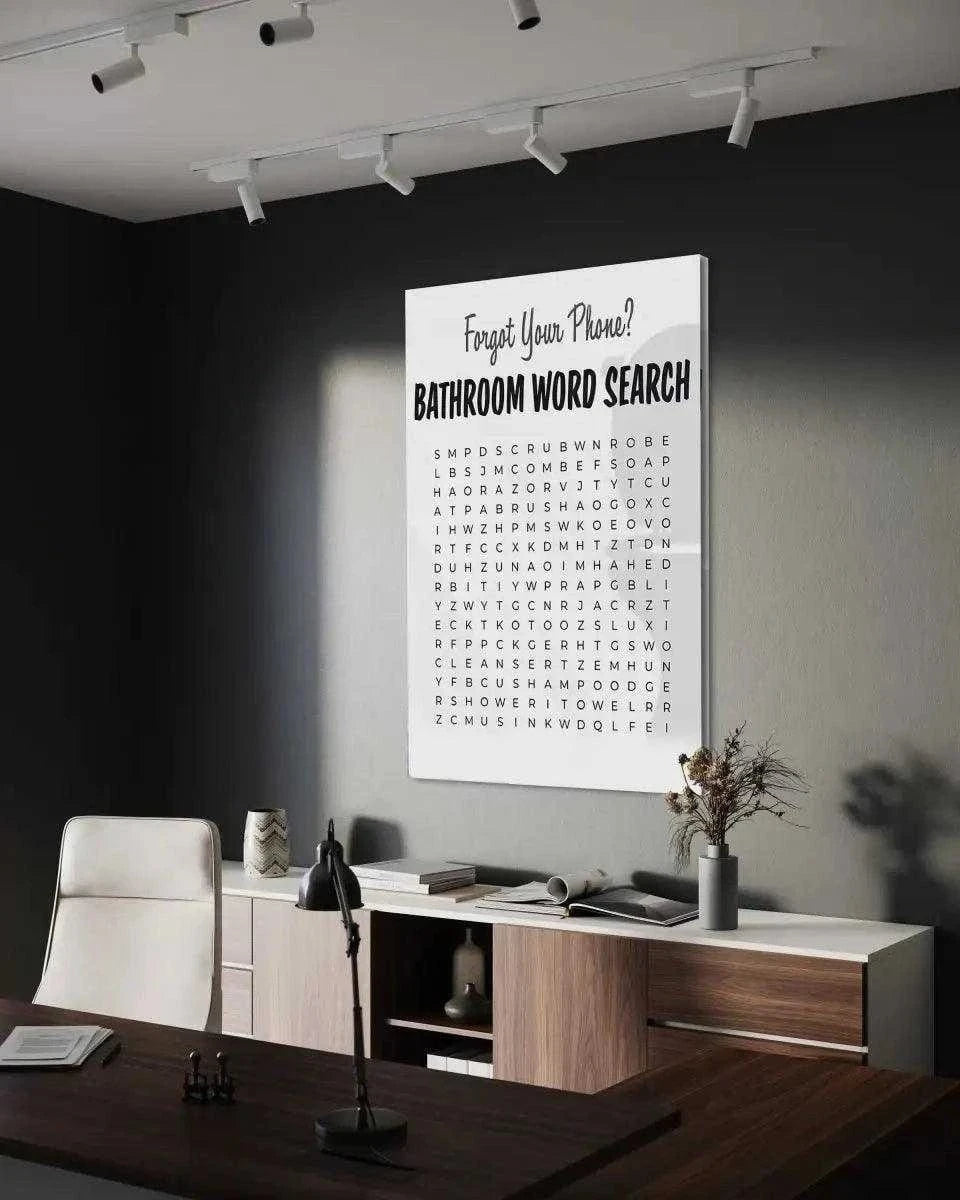 Bathroom Word Search - Leinwandbild Lifestyle SimpleCanvas Canvas