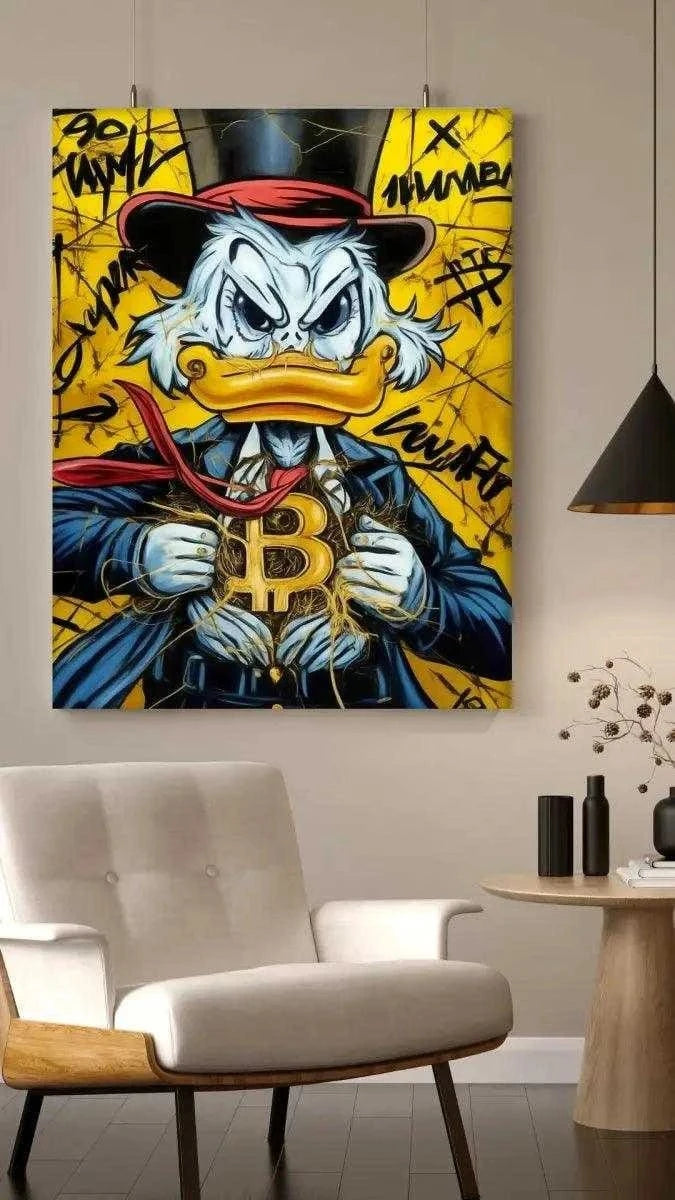Bitcoin Duck - Leinwandbild Pop Art SimpleCanvas Canvas