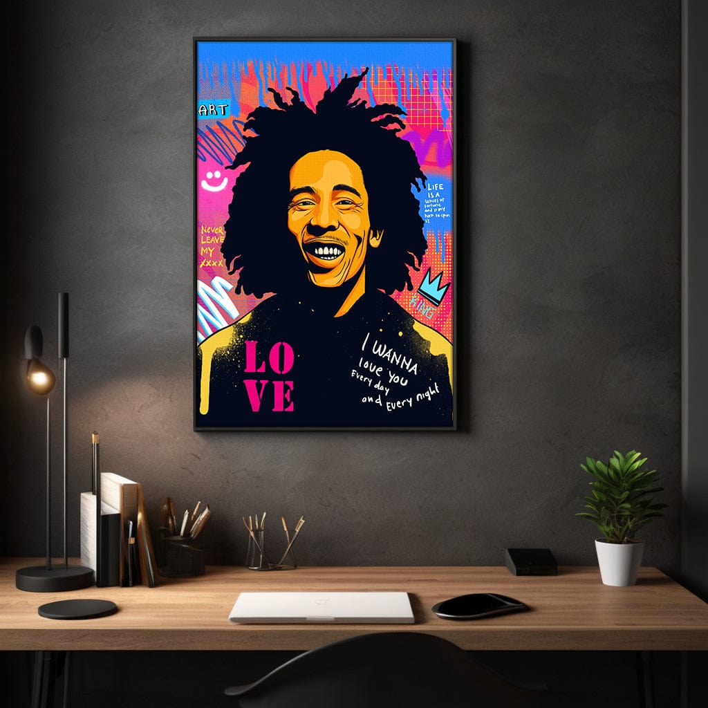 Bob Marley - Leinwandbild Pop Art Mildwords Canvas