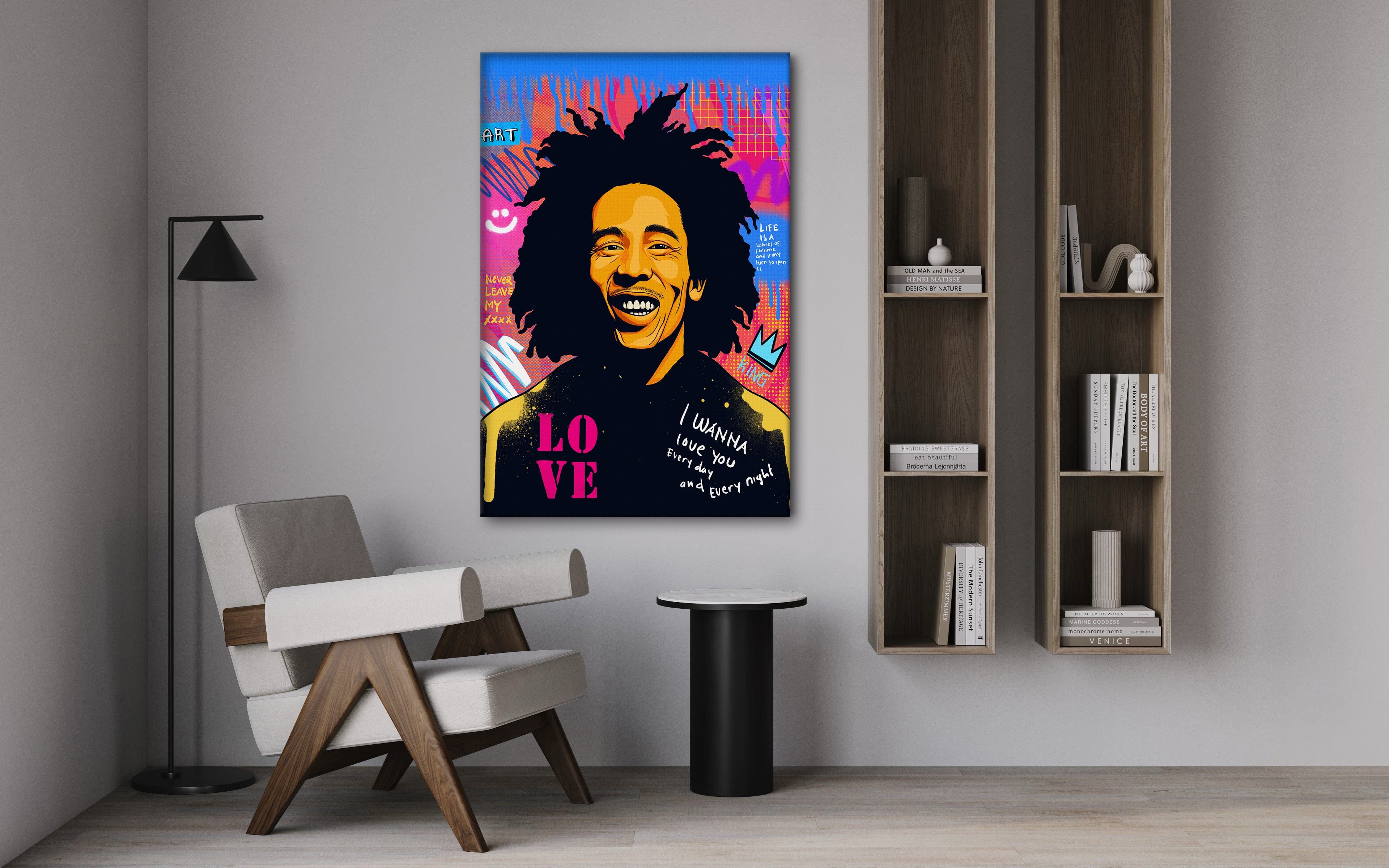 Bob Marley - Leinwandbild Pop Art Mildwords Canvas