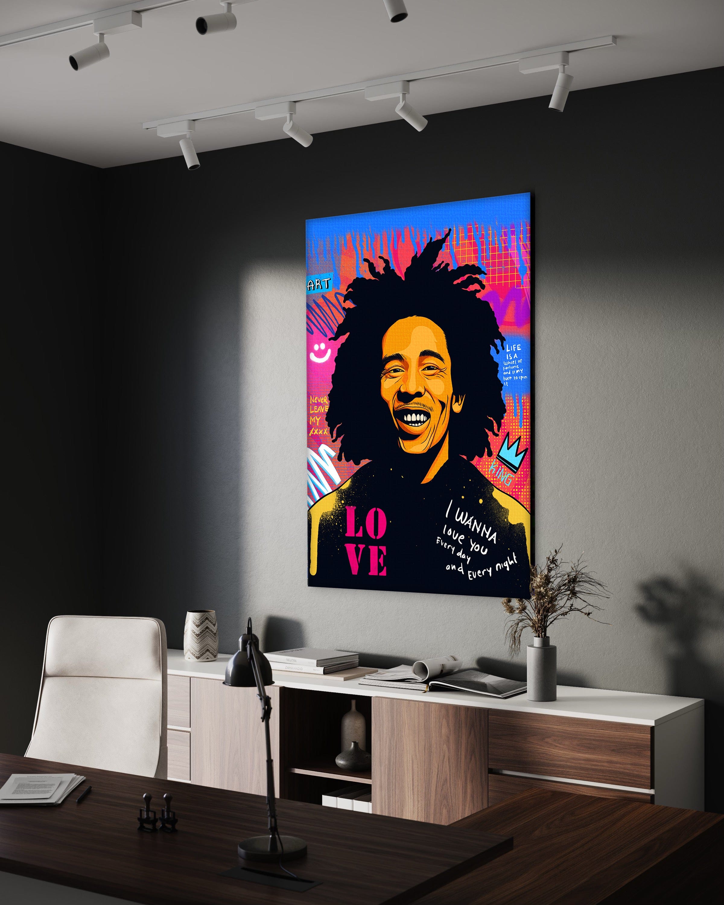 Bob Marley - Leinwandbild Pop Art Mildwords Canvas