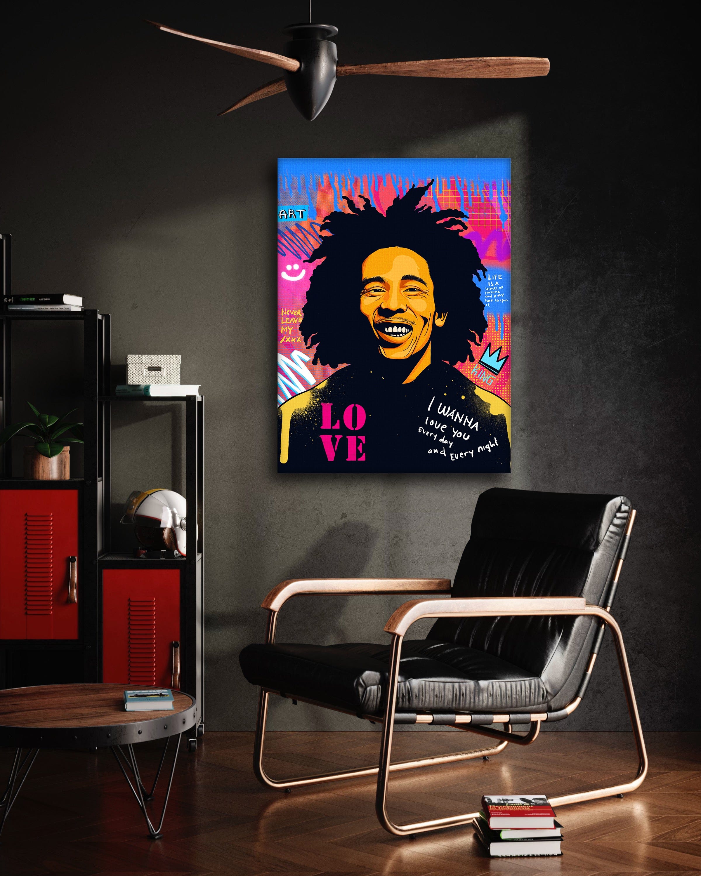 Bob Marley - Leinwandbild Pop Art Mildwords Canvas