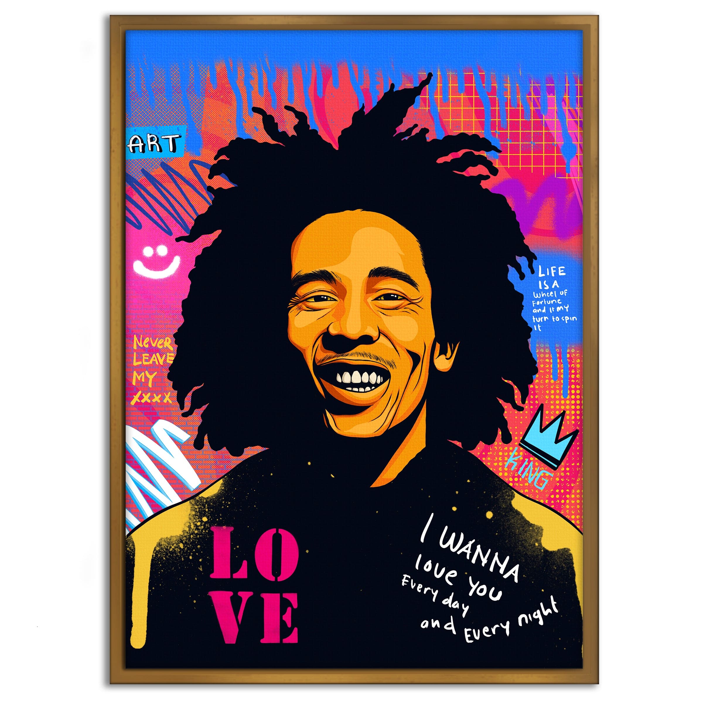Bob Marley - Leinwandbild Pop Art Mildwords Canvas