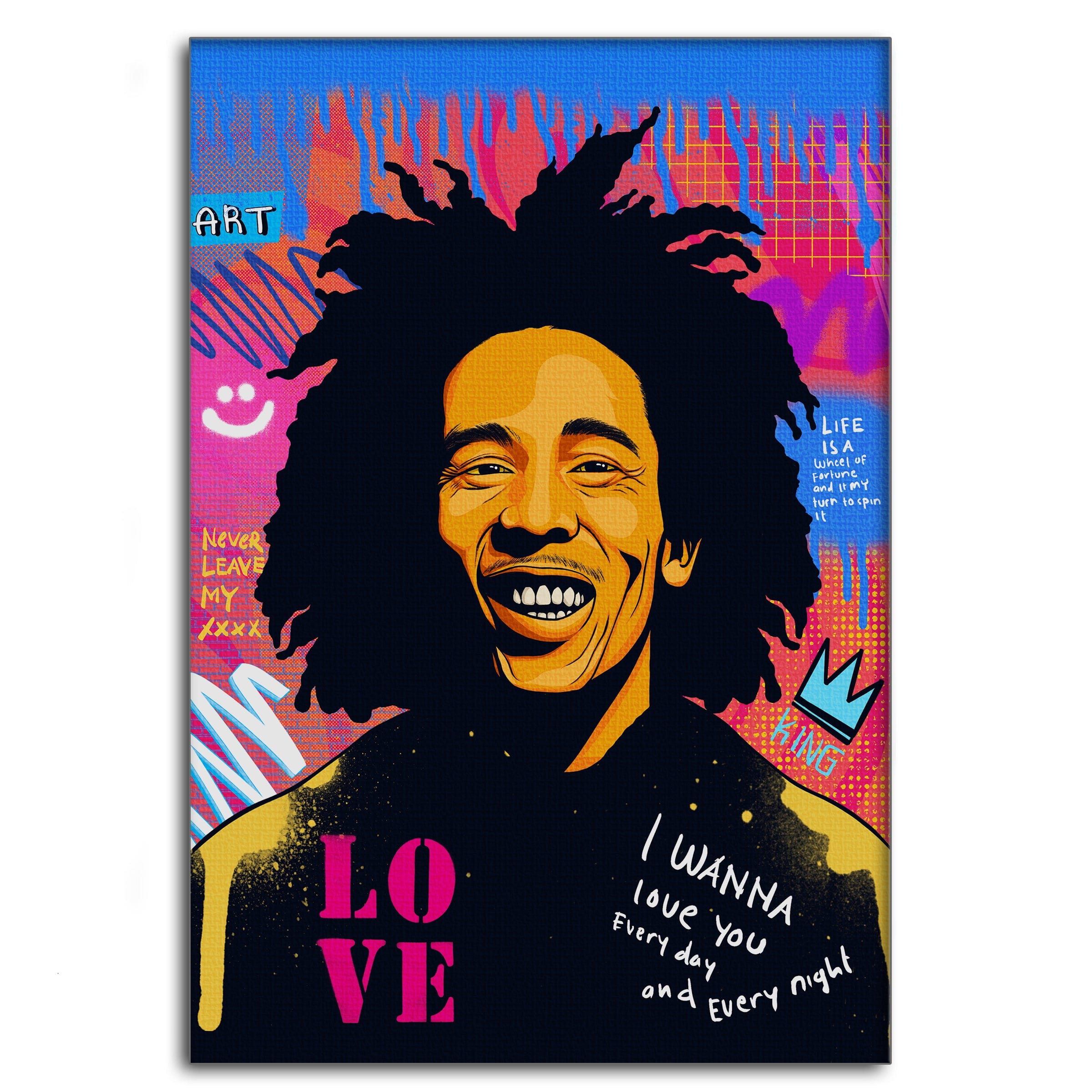 Bob Marley - Leinwandbild Pop Art Mildwords Canvas