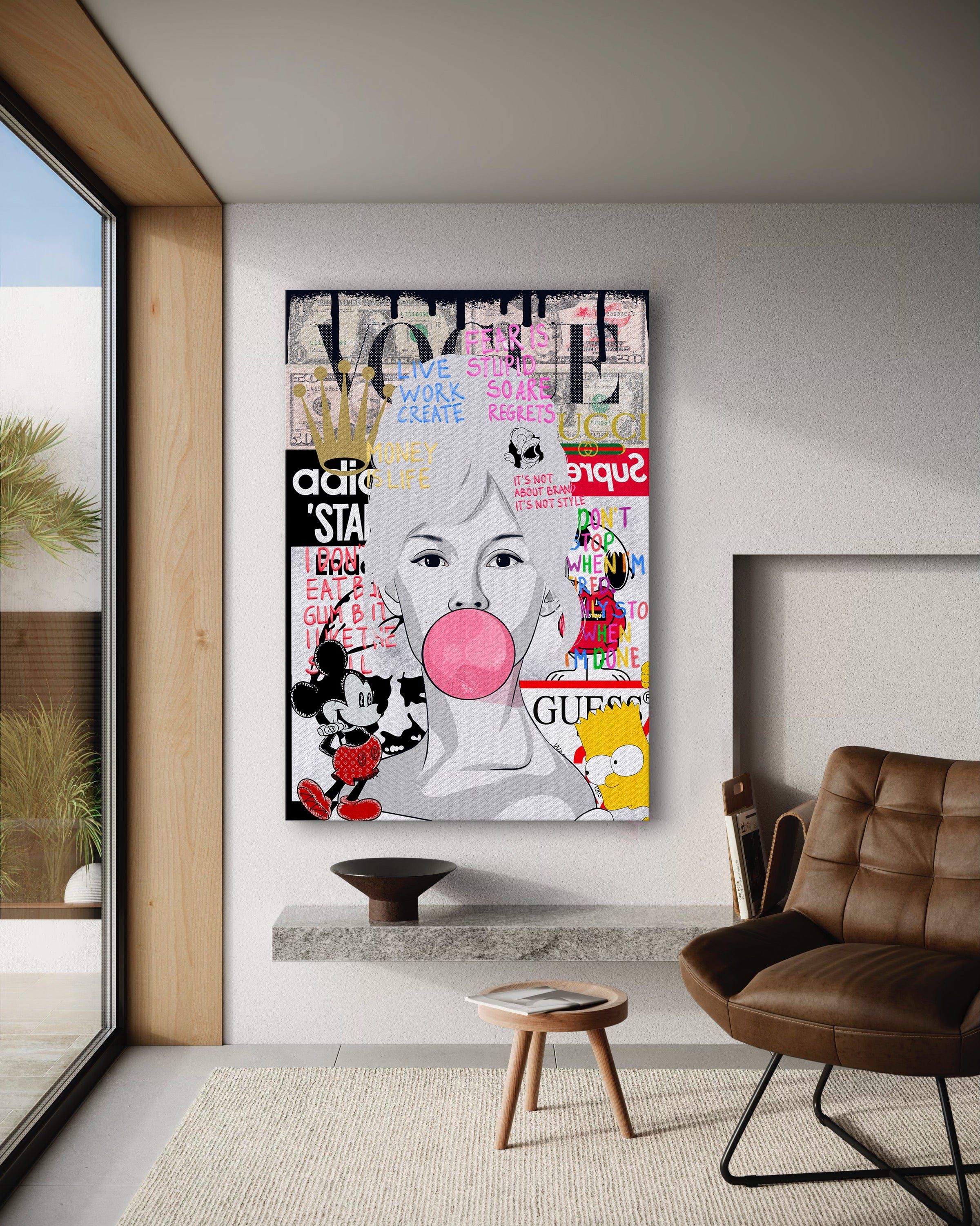 Brigitte Bardot - Leinwandbild Pop Art Mildwords Canvas