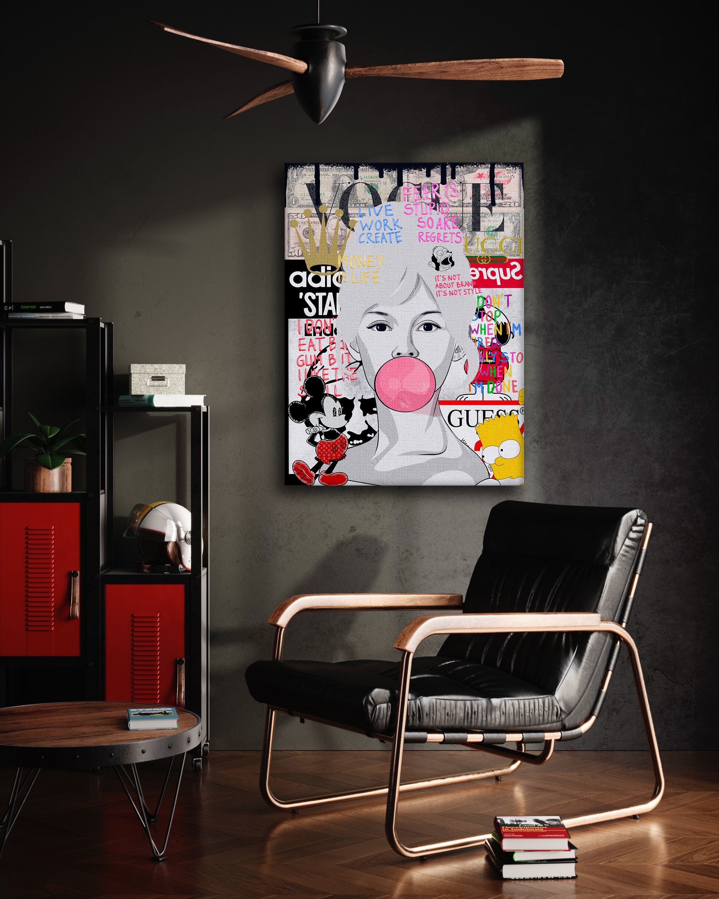 Brigitte Bardot - Leinwandbild Pop Art Mildwords Canvas