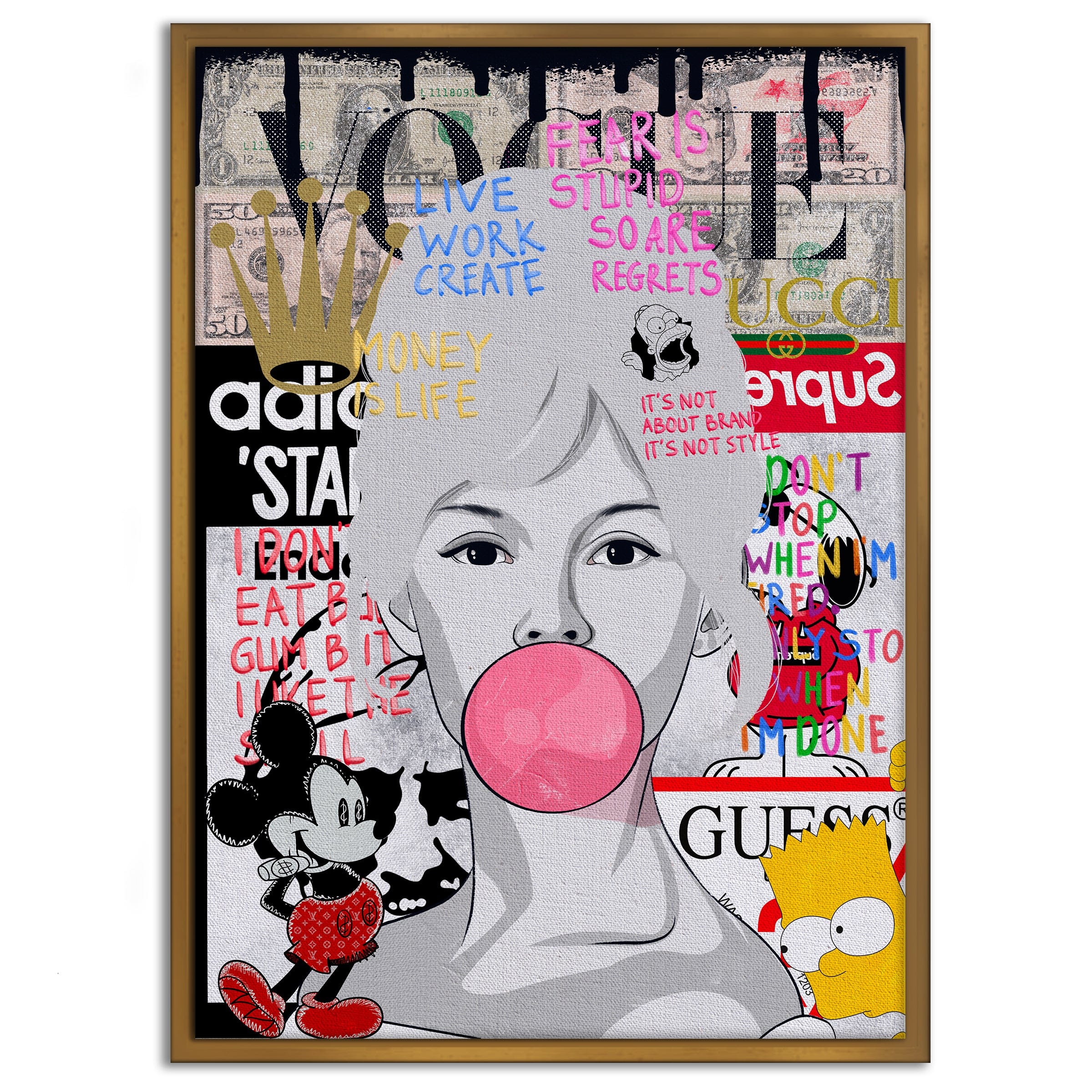 Brigitte Bardot - Leinwandbild Pop Art Mildwords Canvas