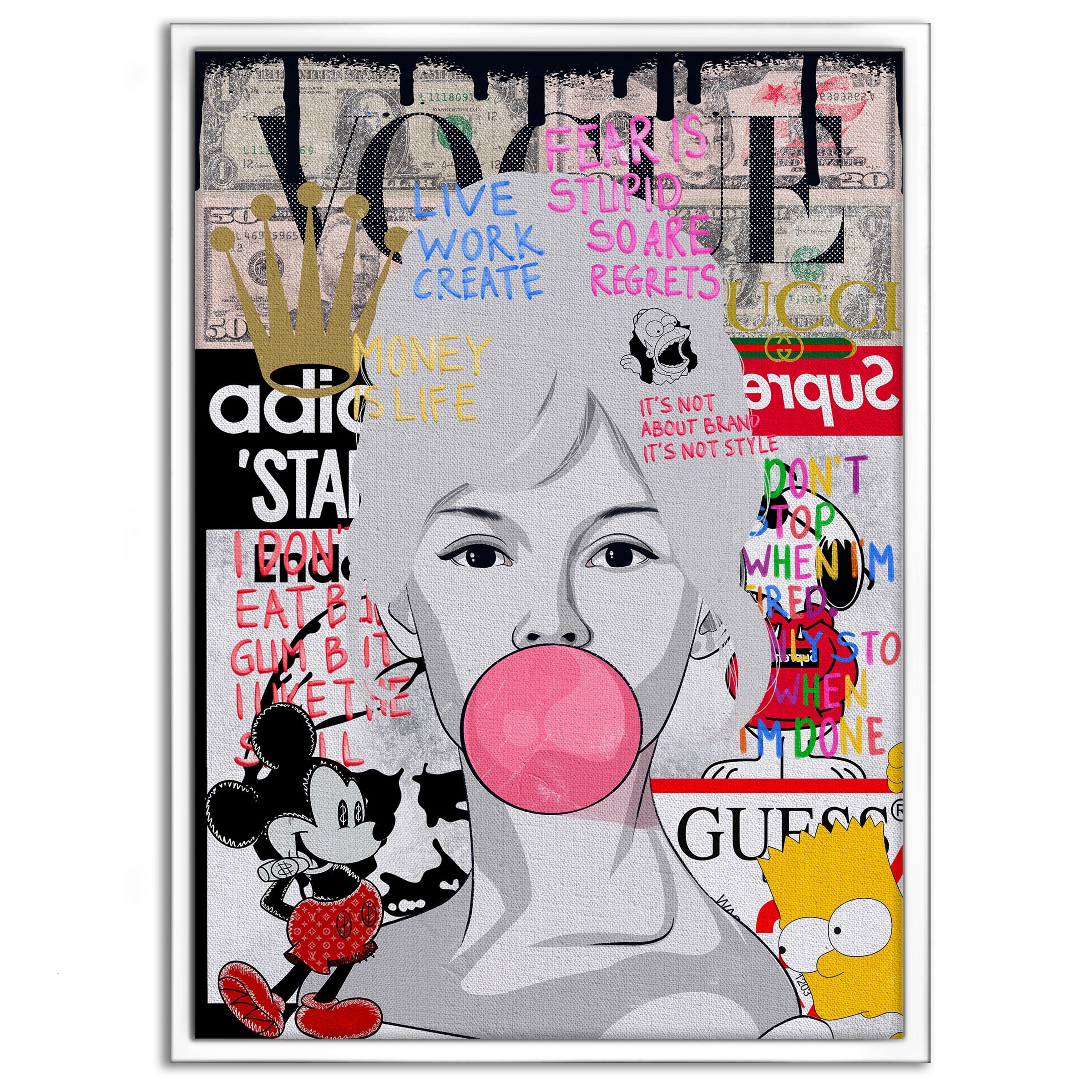 Brigitte Bardot - Leinwandbild Pop Art Mildwords Canvas