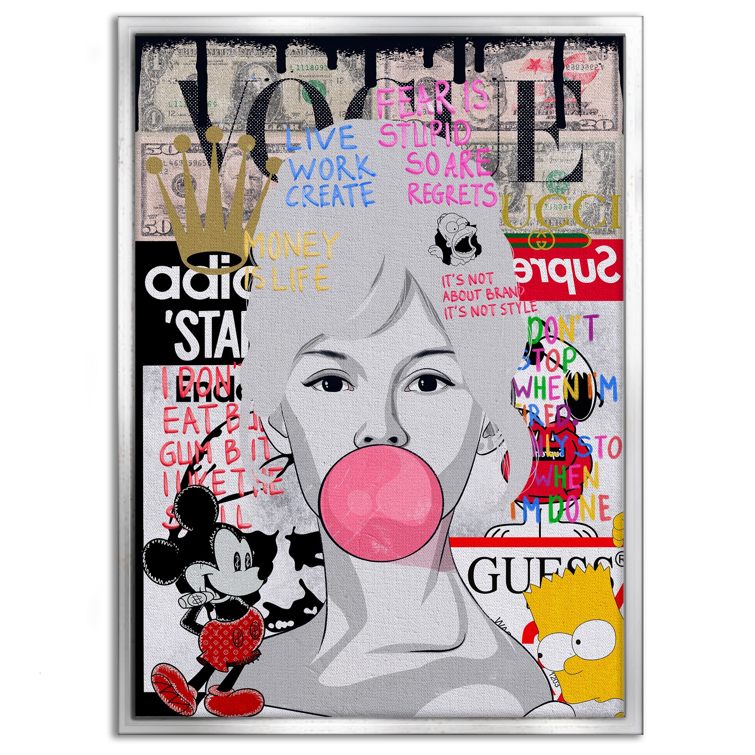 Brigitte Bardot - Leinwandbild Pop Art Mildwords Canvas