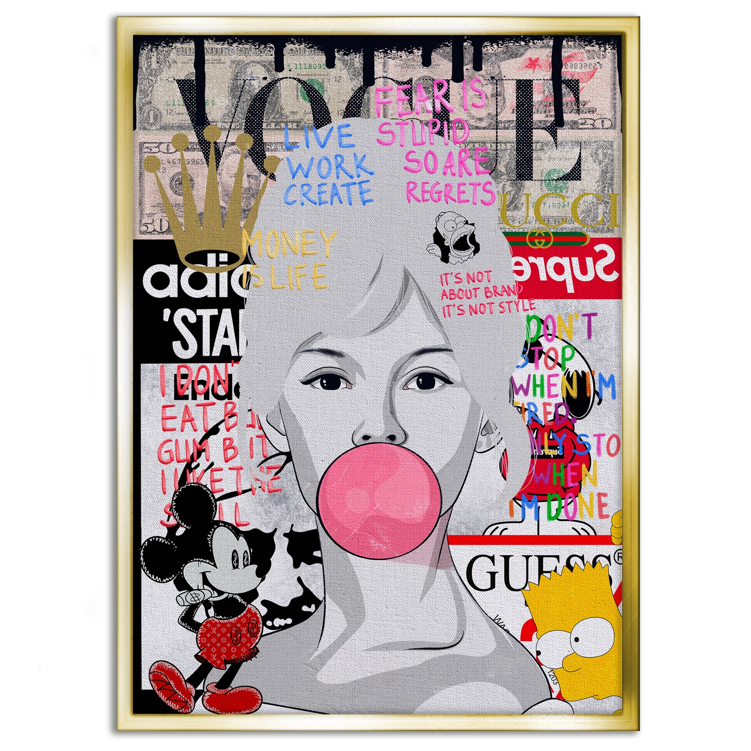 Brigitte Bardot - Leinwandbild Pop Art Mildwords Canvas