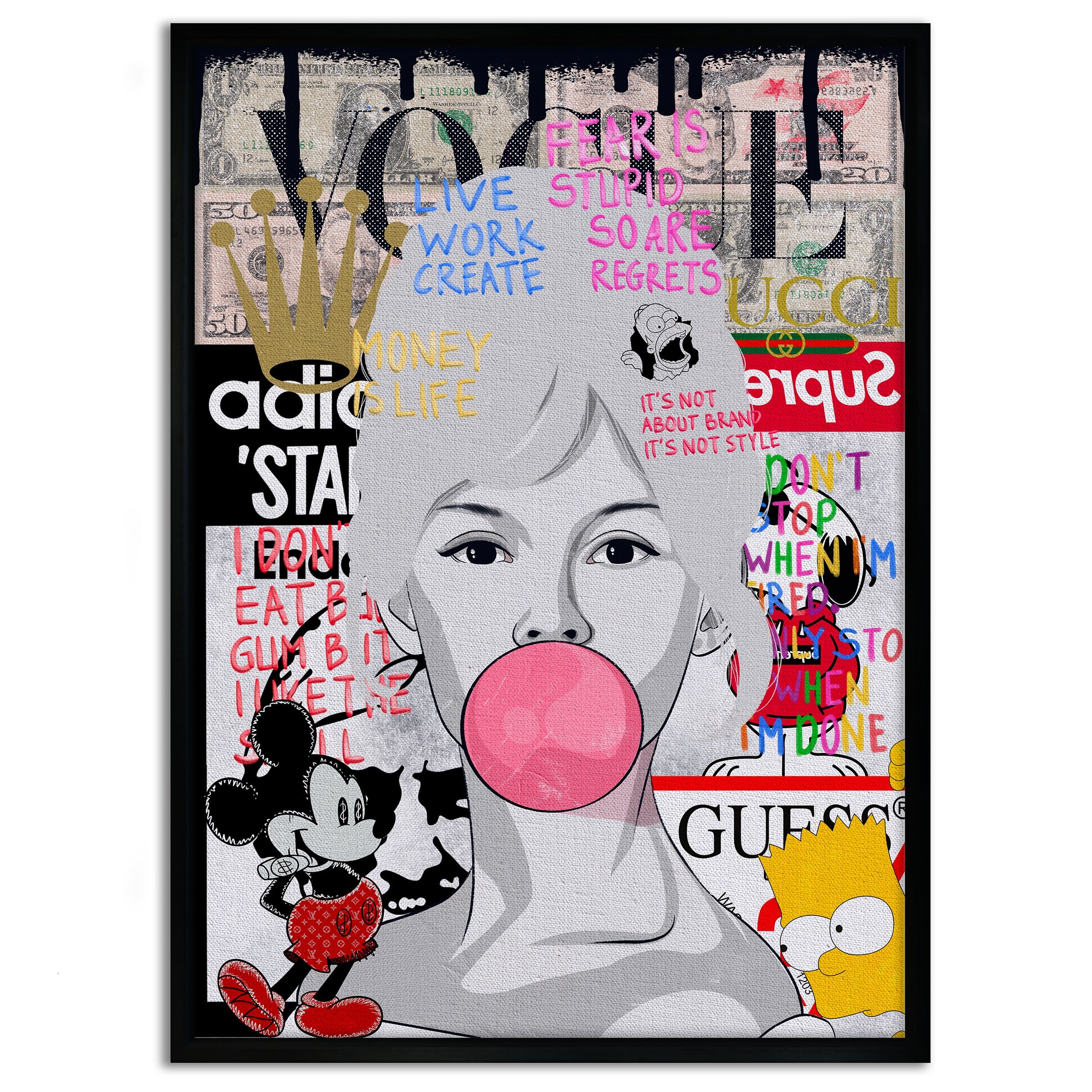 Brigitte Bardot - Leinwandbild Pop Art Mildwords Canvas