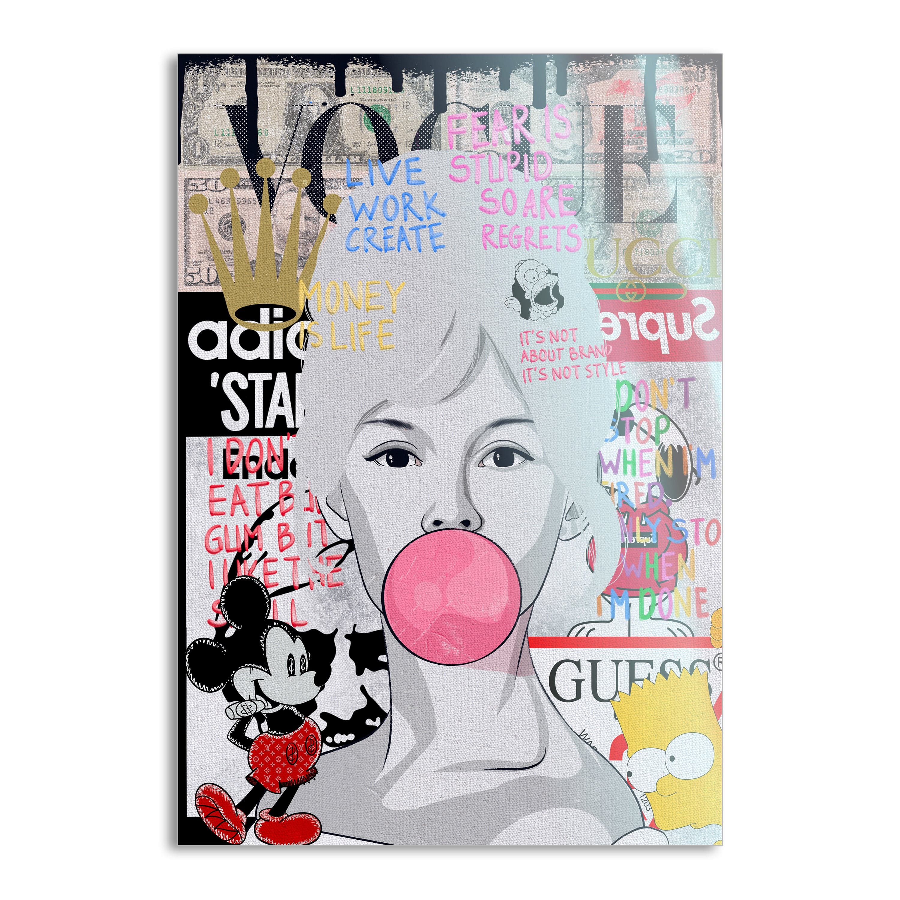 Brigitte Bardot - Leinwandbild Pop Art Mildwords Canvas