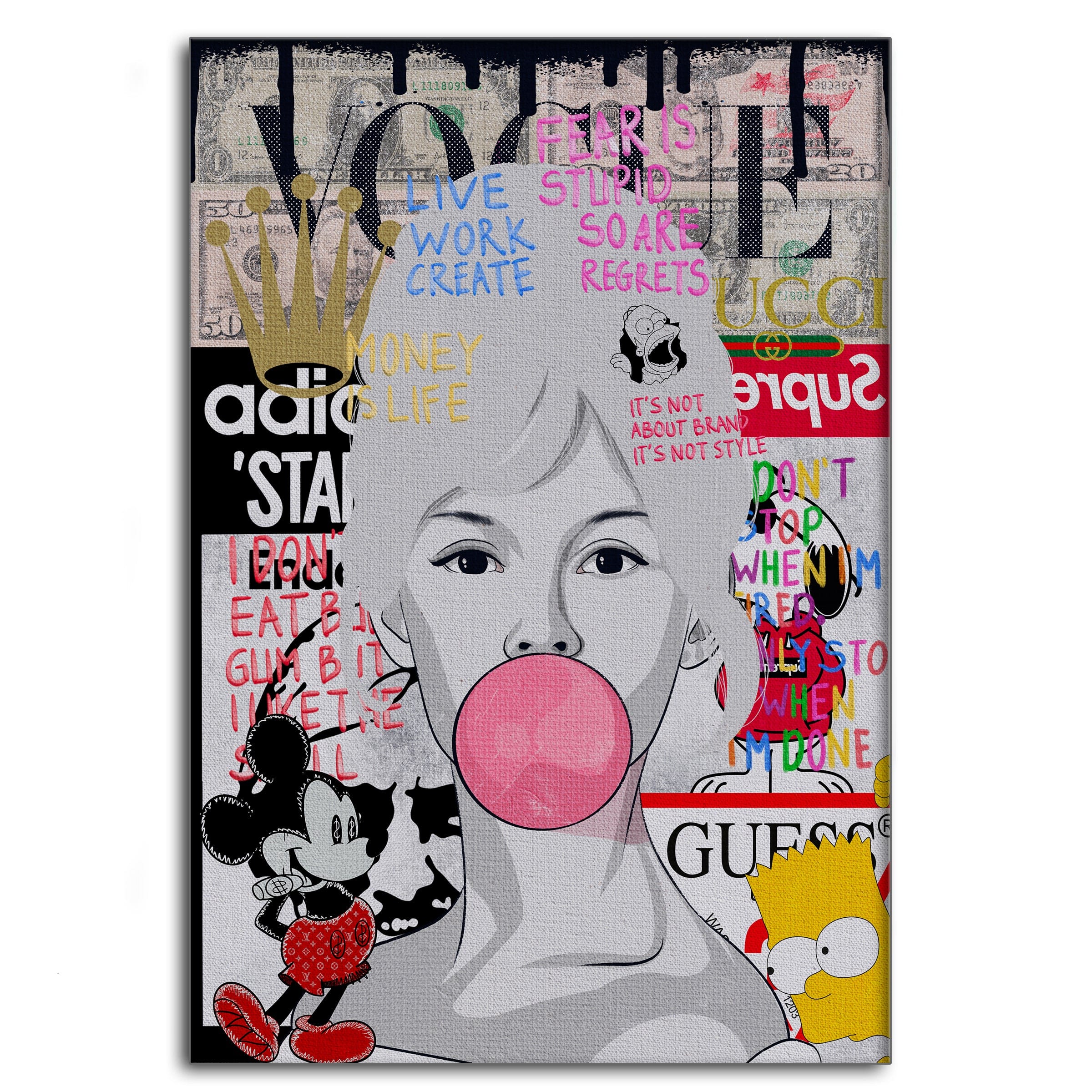 Brigitte Bardot - Leinwandbild Pop Art Mildwords Canvas
