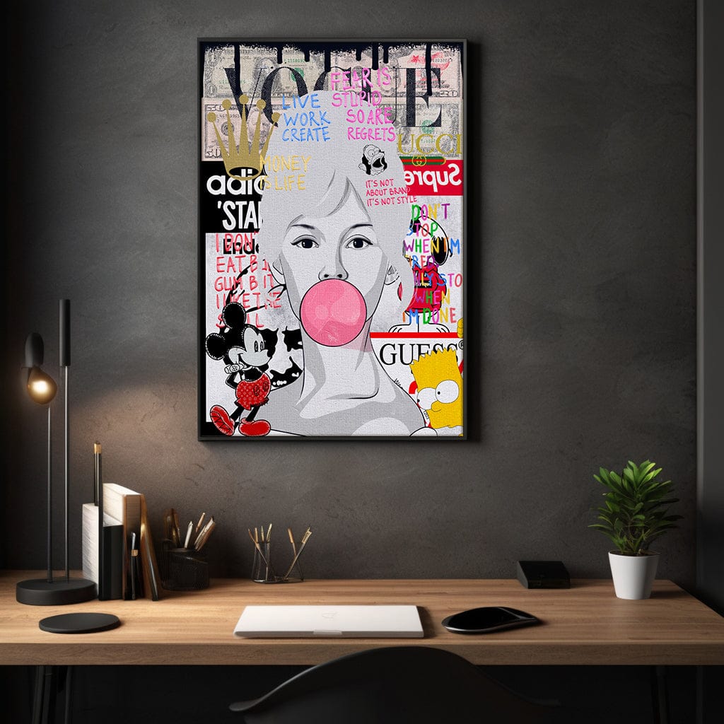 Brigitte Bardot - Leinwandbild Pop Art Mildwords Canvas