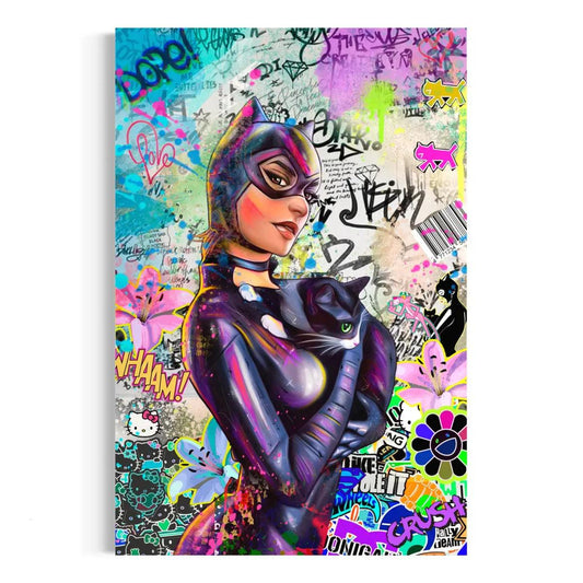 Catgirl - Leinwandbild Pop Art - - Bambi wall art canvas cat woman wall art disney pop art disney wall art Foto auf Leinwand heroesberlinpopart Home Decor leinwandbilder leinwandbilder motivation luxury wall art pop art pop art canvas wall art wandbilder