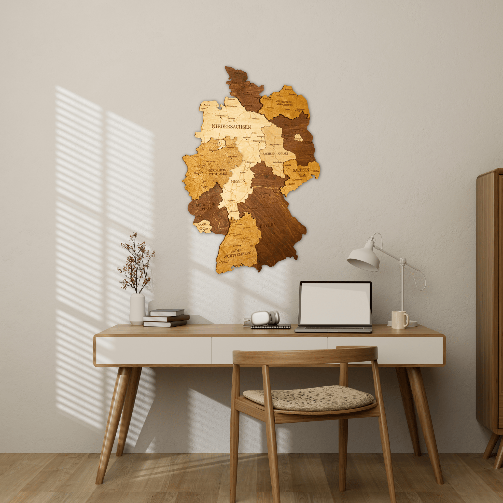 Deutschland 3D Holzkarte The5thFlavour 3D Wooden Country Maps