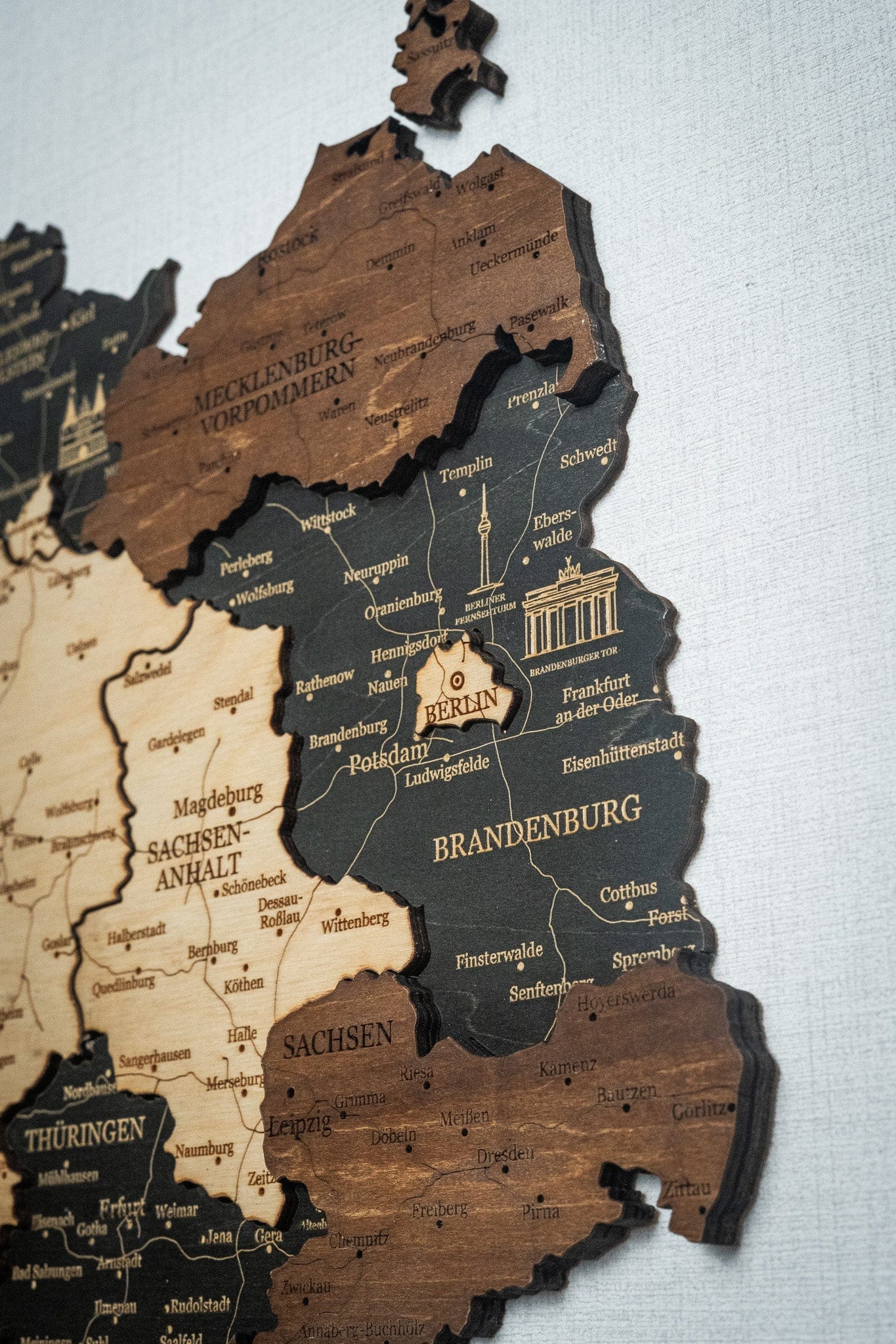 Deutschland 3D Holzkarte The5thFlavour 3D Wooden Country Maps