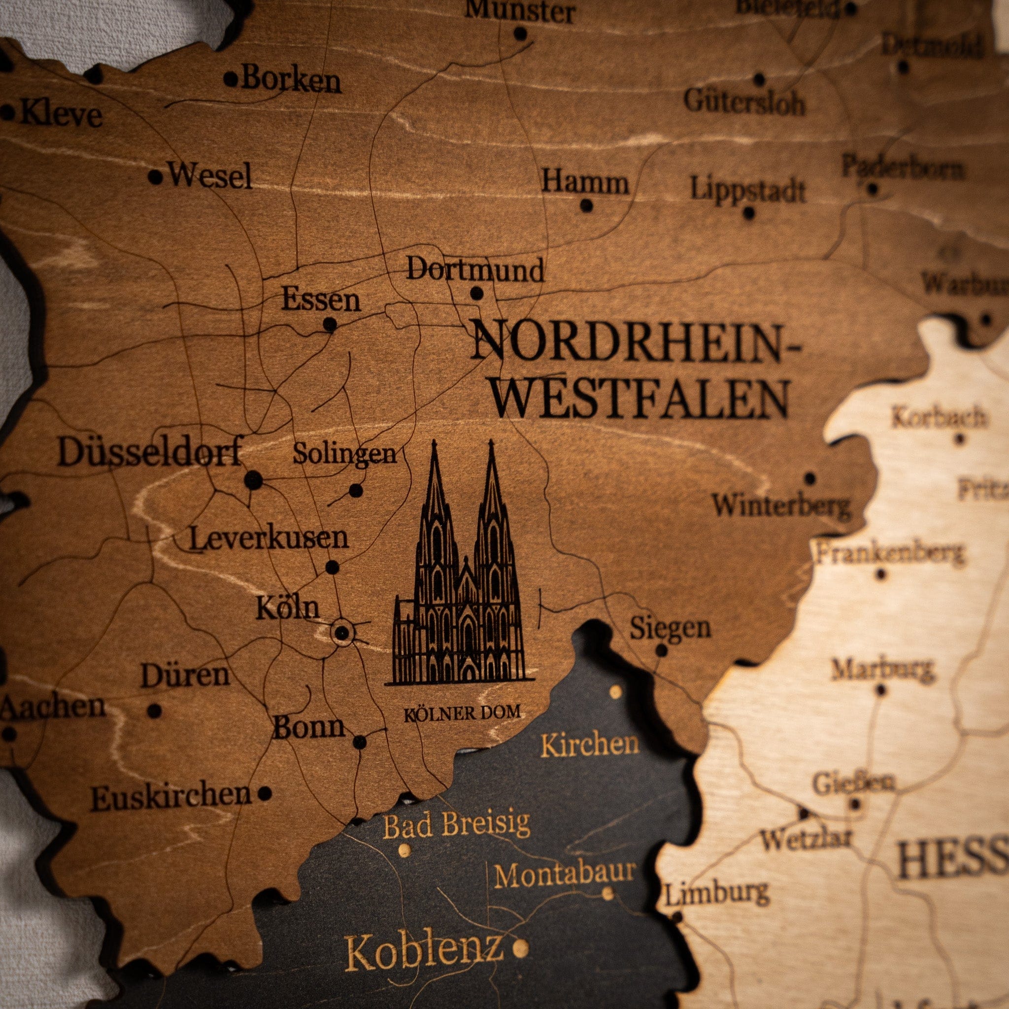 Deutschland 3D Holzkarte The5thFlavour 3D Wooden Country Maps