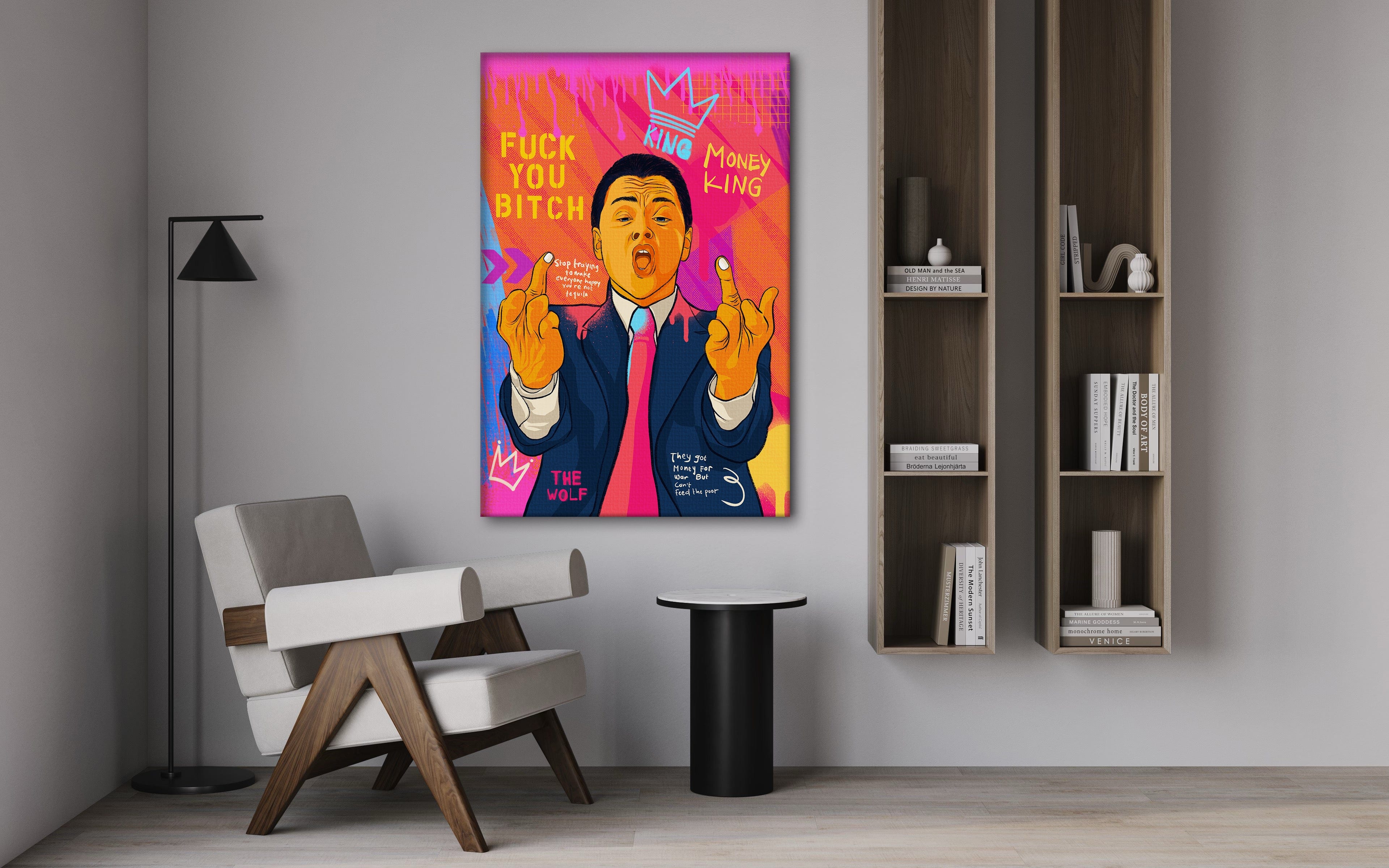 DiCaprio Fuck - Leinwandbild Pop Art Mildwords Canvas
