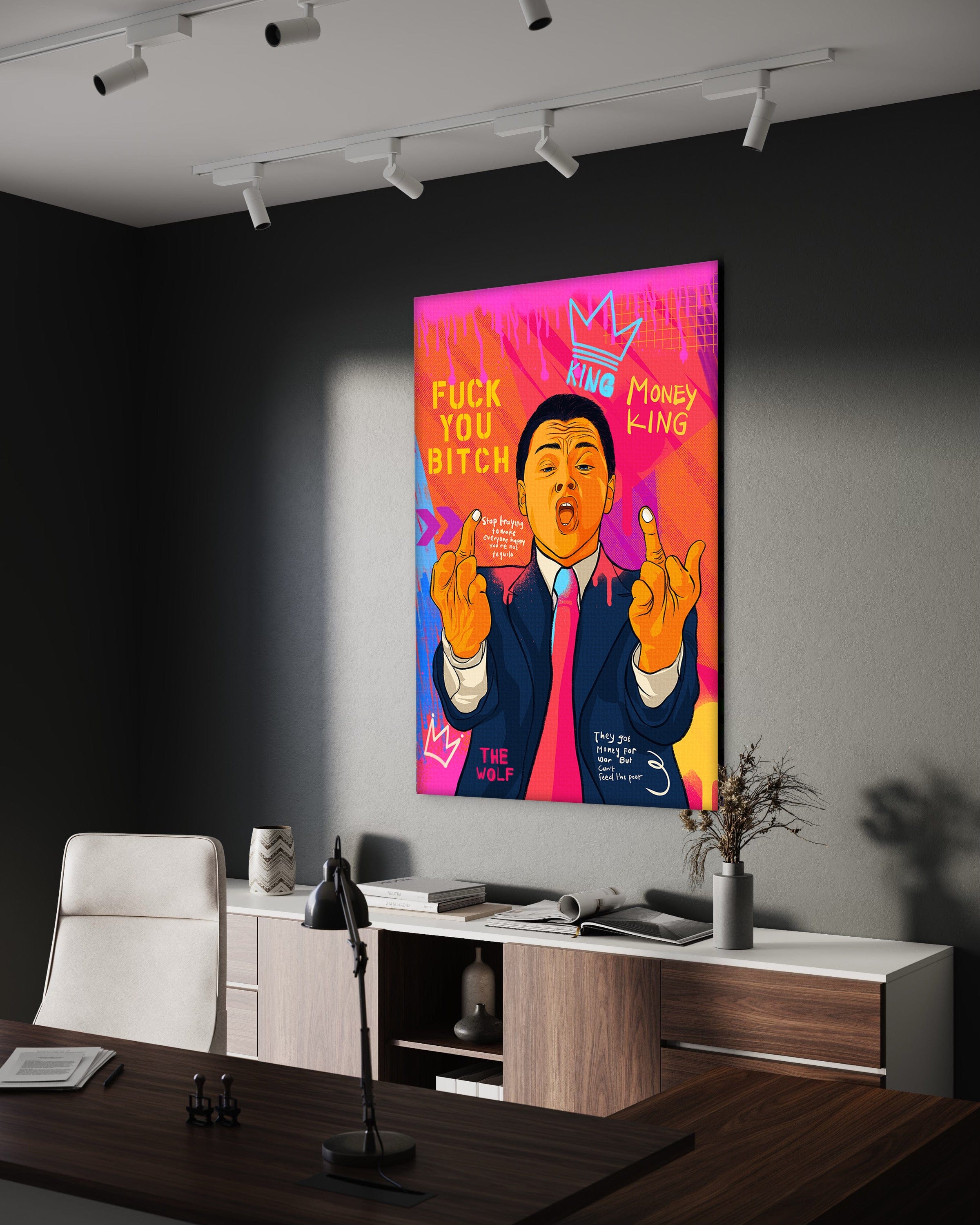 DiCaprio Fuck - Leinwandbild Pop Art Mildwords Canvas