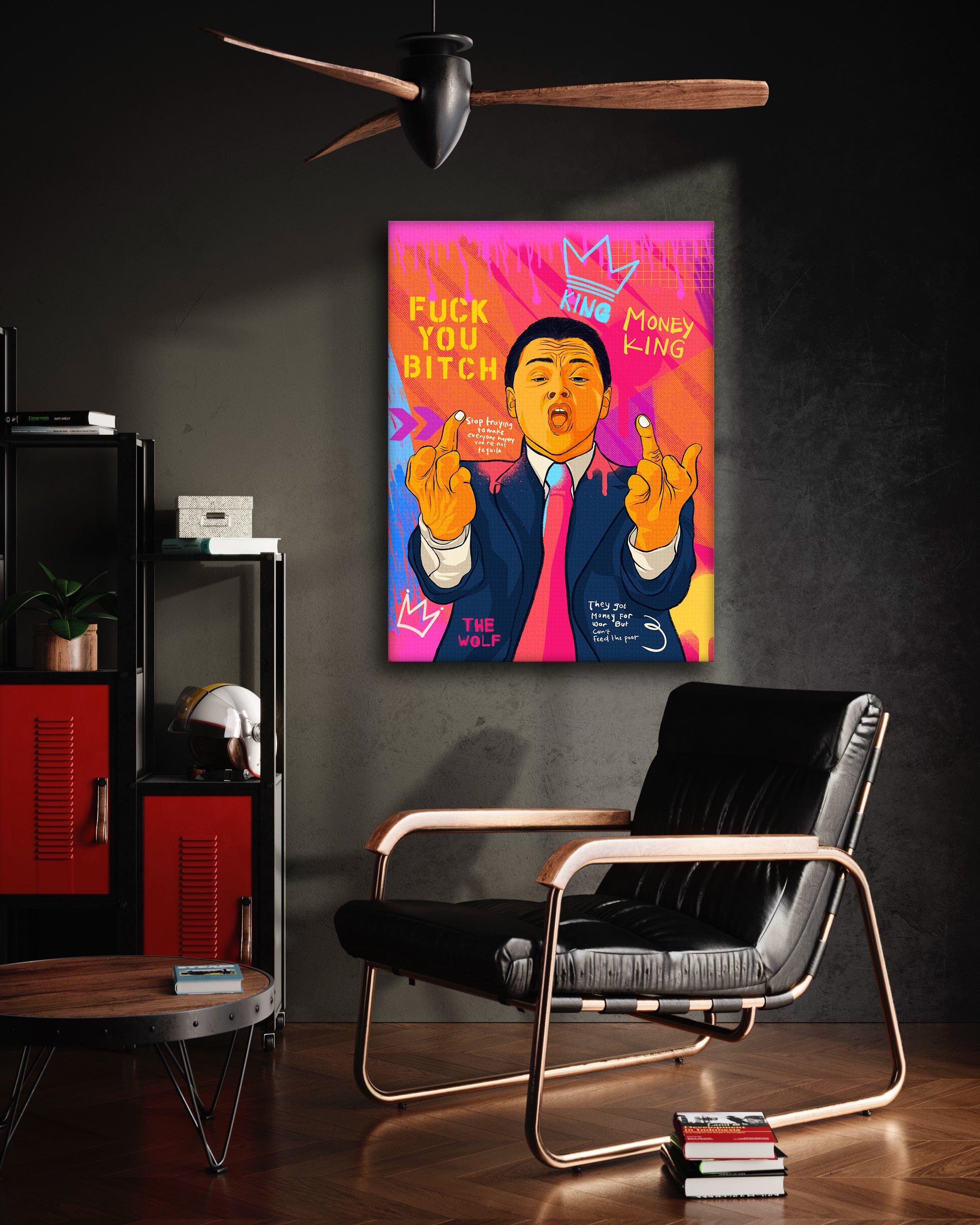 DiCaprio Fuck - Leinwandbild Pop Art Mildwords Canvas