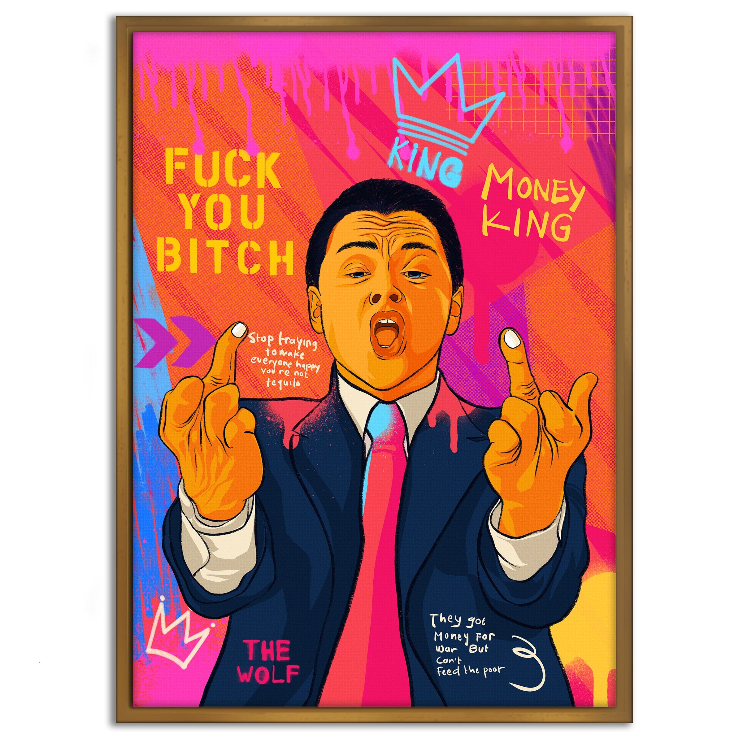 DiCaprio Fuck - Leinwandbild Pop Art Mildwords Canvas