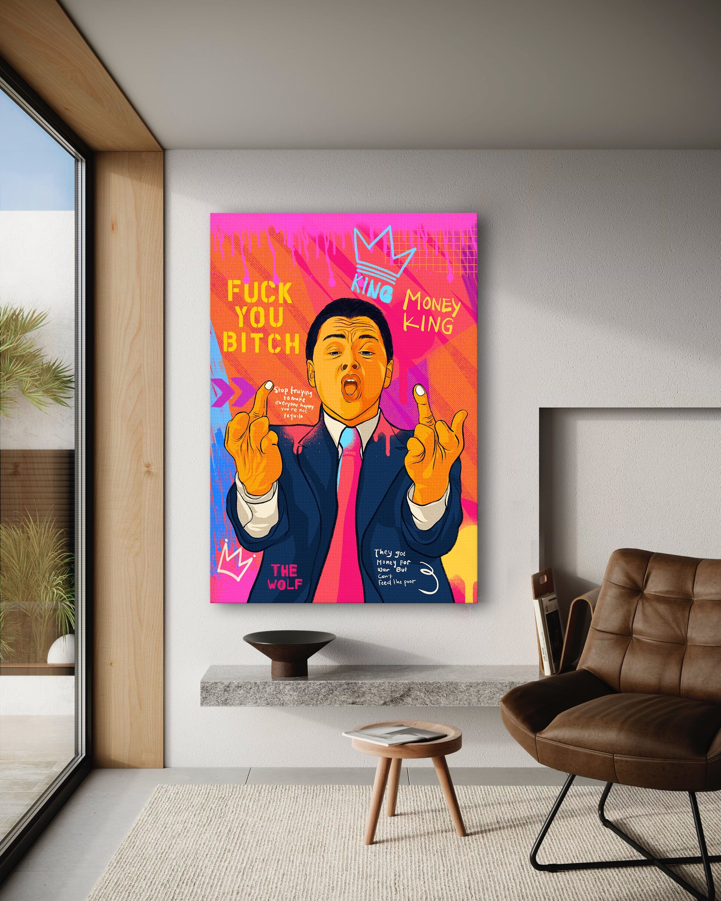 DiCaprio Fuck - Leinwandbild Pop Art Mildwords Canvas
