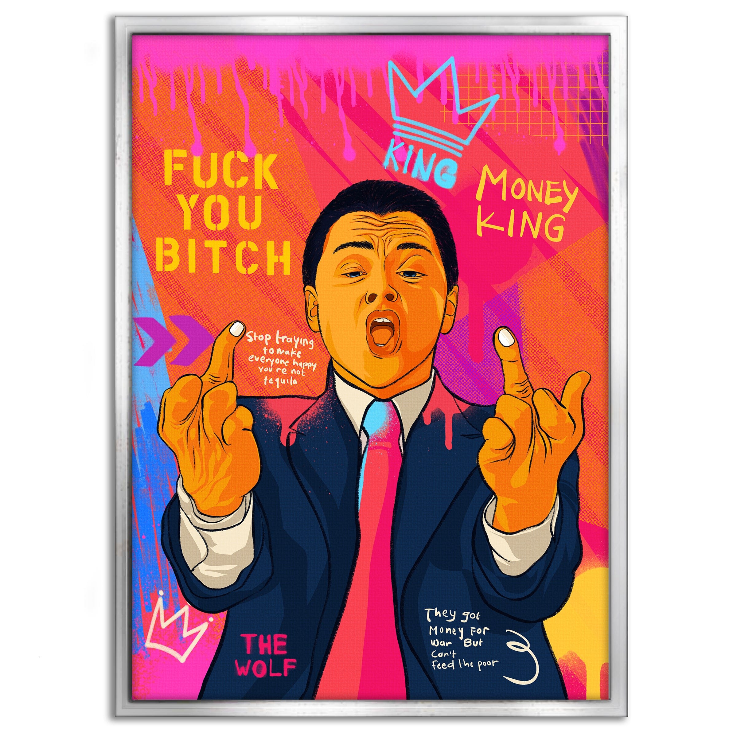 DiCaprio Fuck - Leinwandbild Pop Art Mildwords Canvas