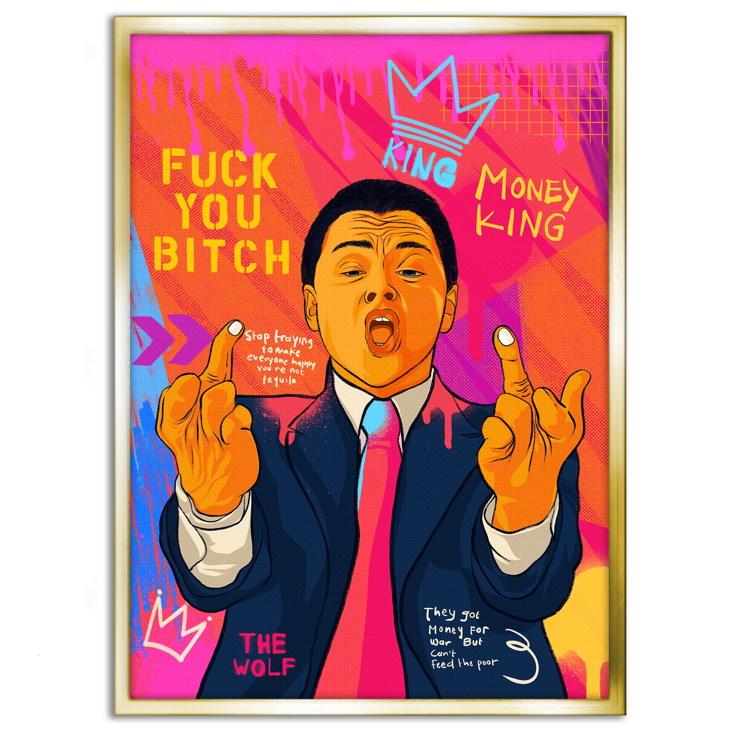 DiCaprio Fuck - Leinwandbild Pop Art Mildwords Canvas