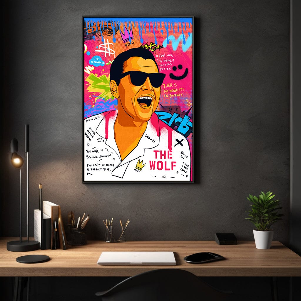 DiCaprio Wolf of Wallstreet - Leinwandbild Pop Art Mildwords Canvas