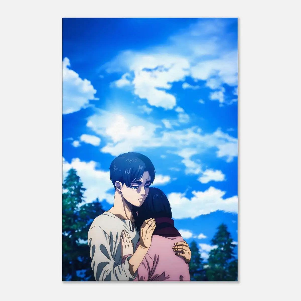 Eren & Mikasa - Anime Leinwandbild - - 120x160 cm 150x200 cm 20x30 cm 40x60 cm 60x90 cm 80x120 cm anime canvas anime wallart anime wandbild aot wandbilder attack on titan attack on titan wallpaper canvas collection item for fans eren jäger wandbild Foto auf Leinwand gift for anime enthusiasts grey Home Decor leinwandbilder leinwandbilder luxuriös leinwanddeko light blue picture pink wall art wandbilder