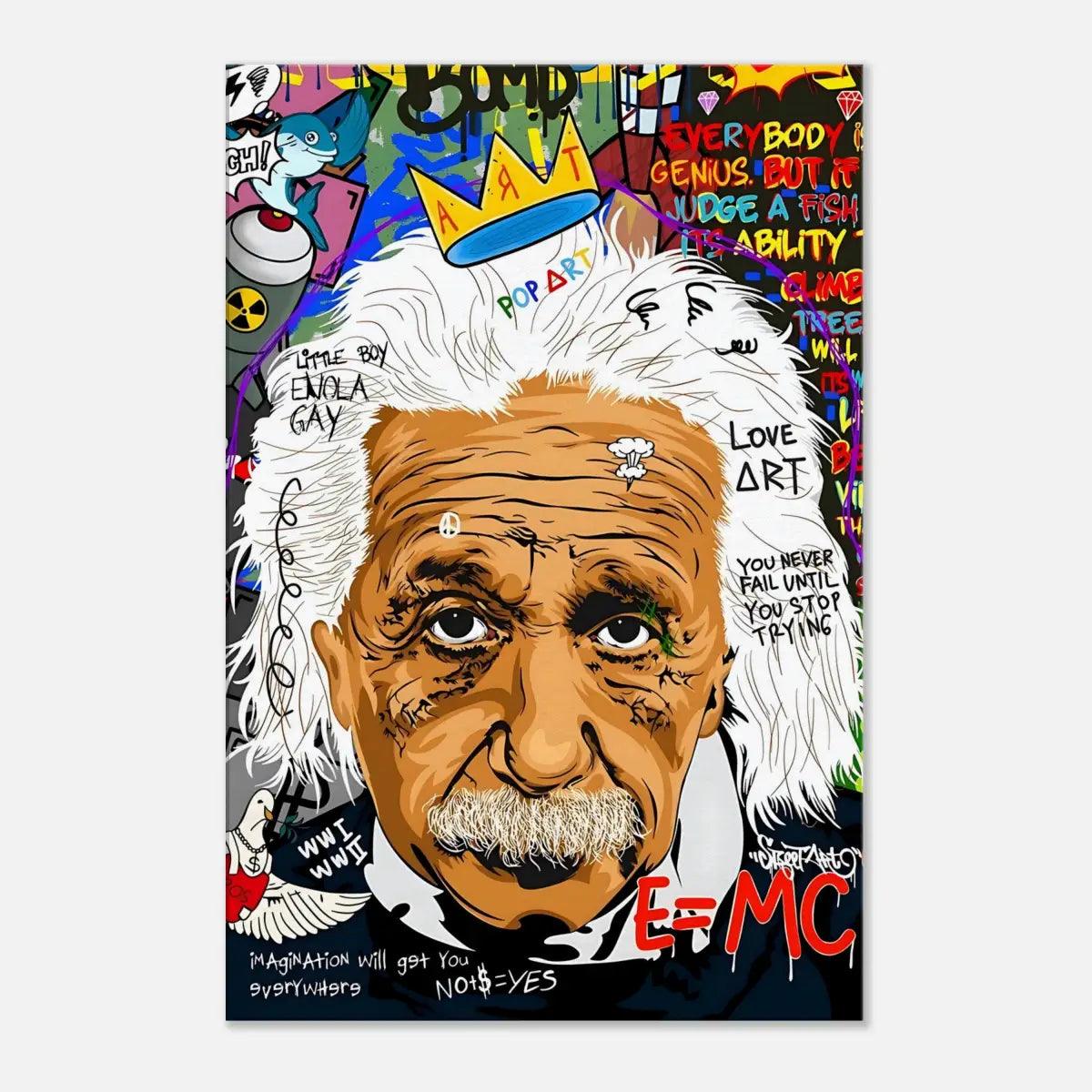 Everybody is a genius - Einstein - Leinwandbild Pop Art - - 120x160 cm 150x200 cm 20x30 cm 40x60 cm 60x90 cm 80x120 cm albert einstein Art Exhibitions canvas colorful Educational Settings einstein pop art Foto auf Leinwand Gift for Scientists Gift for Teachers Home Decor leinwandbilder leinwandbilder motivation luxury canvas luxury wall art motivation wandbild multicolor Office Decor picture pop art pop art canvas Science-themed Events text wall art wandbilder