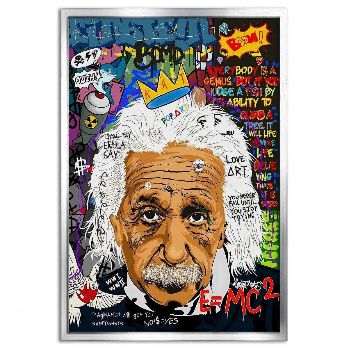 Everybody is a genius - Einstein - Leinwandbild Pop Art - - 120x160 cm 150x200 cm 20x30 cm 40x60 cm 60x90 cm 80x120 cm albert einstein Art Exhibitions canvas colorful Educational Settings einstein pop art Foto auf Leinwand Gift for Scientists Gift for Teachers Home Decor leinwandbilder leinwandbilder motivation luxury canvas luxury wall art motivation wandbild multicolor Office Decor picture pop art pop art canvas Science-themed Events text wall art wandbilder