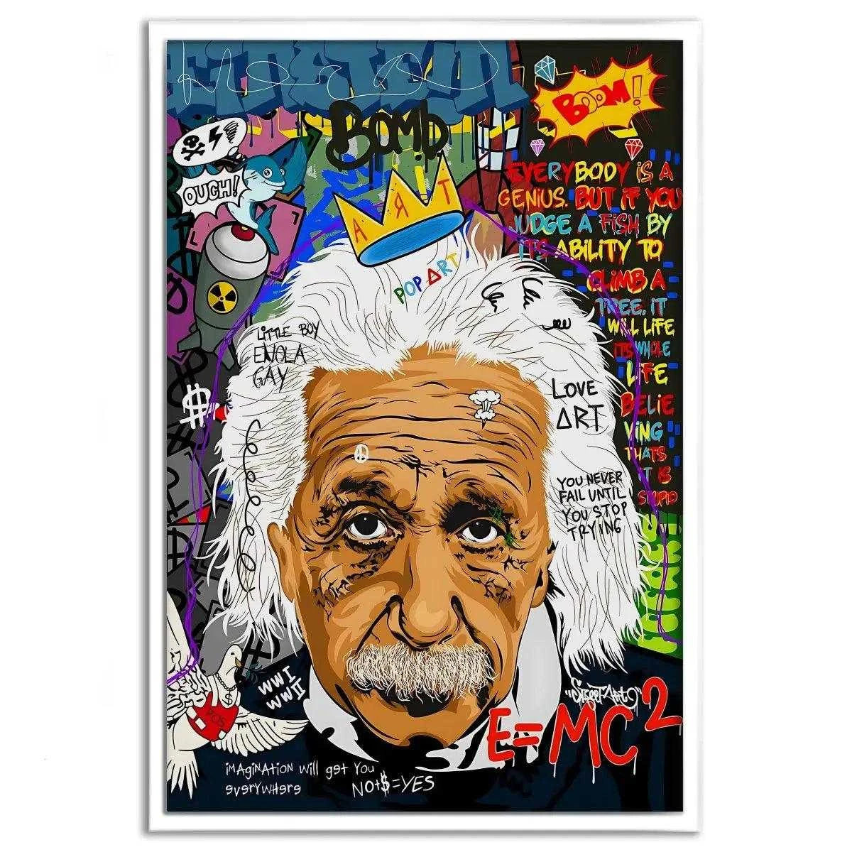 Everybody is a genius - Einstein - Leinwandbild Pop Art - - 120x160 cm 150x200 cm 20x30 cm 40x60 cm 60x90 cm 80x120 cm albert einstein Art Exhibitions canvas colorful Educational Settings einstein pop art Foto auf Leinwand Gift for Scientists Gift for Teachers Home Decor leinwandbilder leinwandbilder motivation luxury canvas luxury wall art motivation wandbild multicolor Office Decor picture pop art pop art canvas Science-themed Events text wall art wandbilder