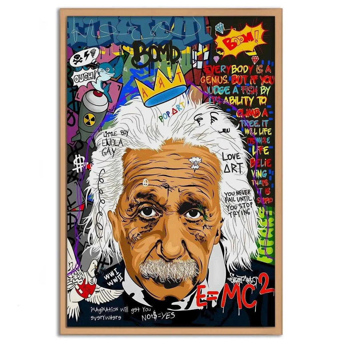 Everybody is a genius - Einstein - Leinwandbild Pop Art - - 120x160 cm 150x200 cm 20x30 cm 40x60 cm 60x90 cm 80x120 cm albert einstein Art Exhibitions canvas colorful Educational Settings einstein pop art Foto auf Leinwand Gift for Scientists Gift for Teachers Home Decor leinwandbilder leinwandbilder motivation luxury canvas luxury wall art motivation wandbild multicolor Office Decor picture pop art pop art canvas Science-themed Events text wall art wandbilder