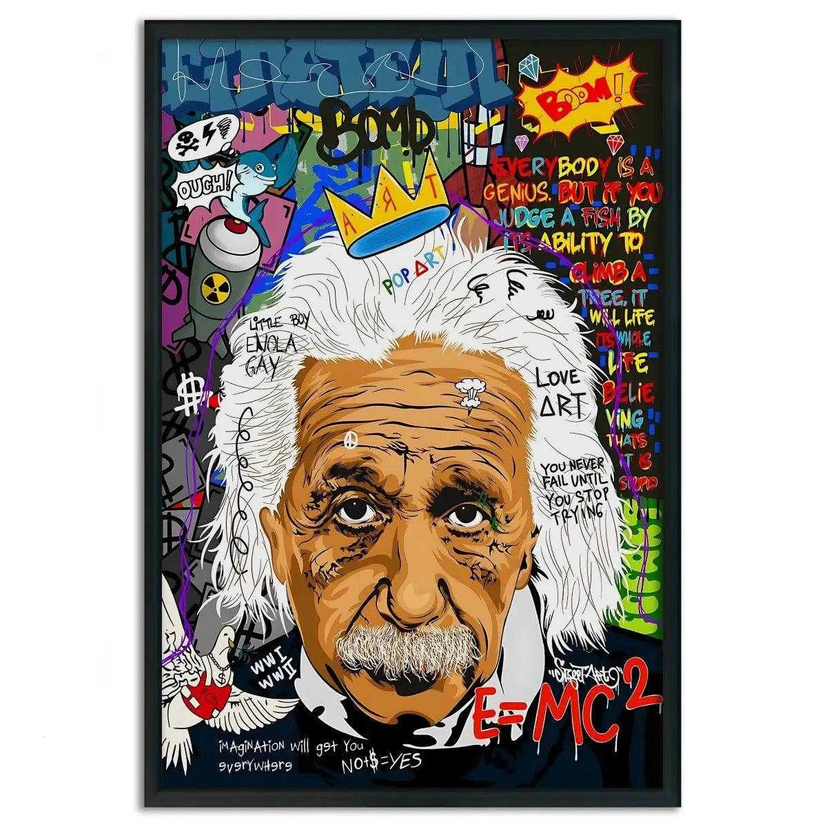 Everybody is a genius - Einstein - Leinwandbild Pop Art - - 120x160 cm 150x200 cm 20x30 cm 40x60 cm 60x90 cm 80x120 cm albert einstein Art Exhibitions canvas colorful Educational Settings einstein pop art Foto auf Leinwand Gift for Scientists Gift for Teachers Home Decor leinwandbilder leinwandbilder motivation luxury canvas luxury wall art motivation wandbild multicolor Office Decor picture pop art pop art canvas Science-themed Events text wall art wandbilder